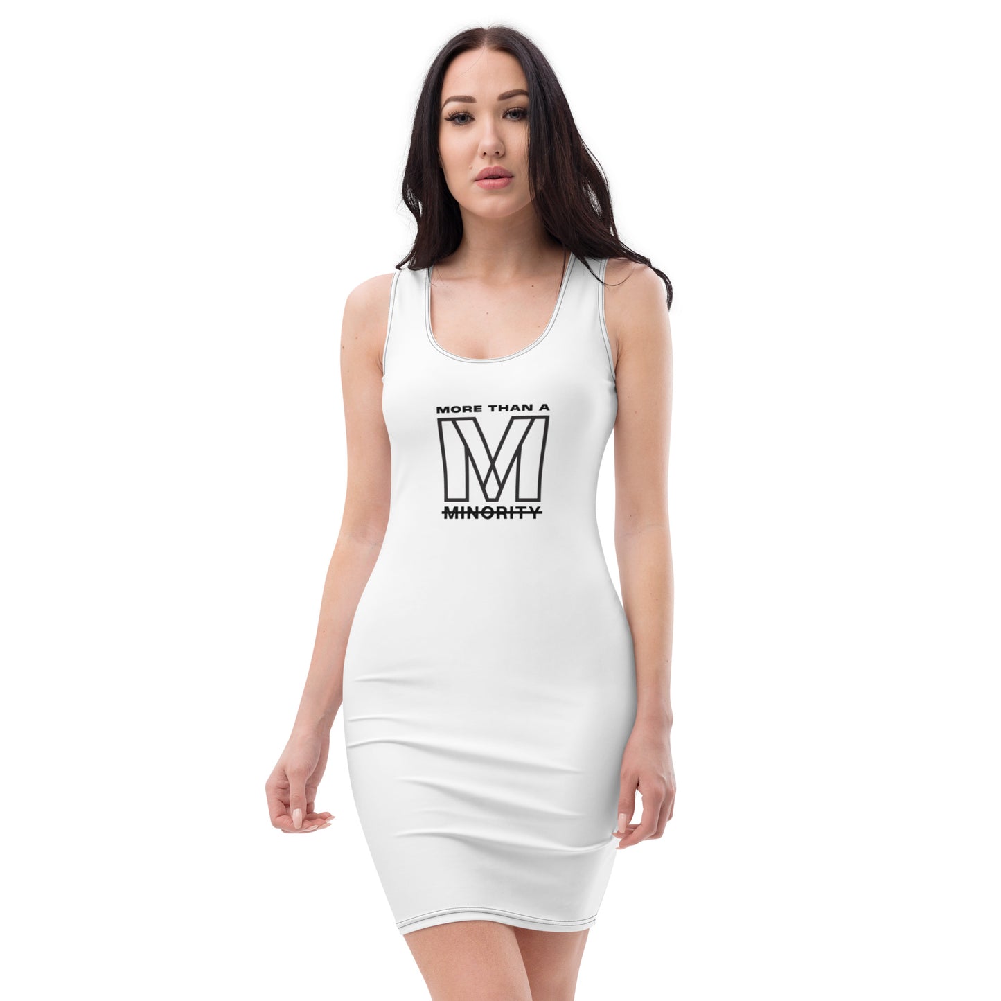 MTAM - More Than A Minority Logo Bodycon Dress - Fitted, All-Over Print, Polyester, Spandex, Comfortable, Stretch