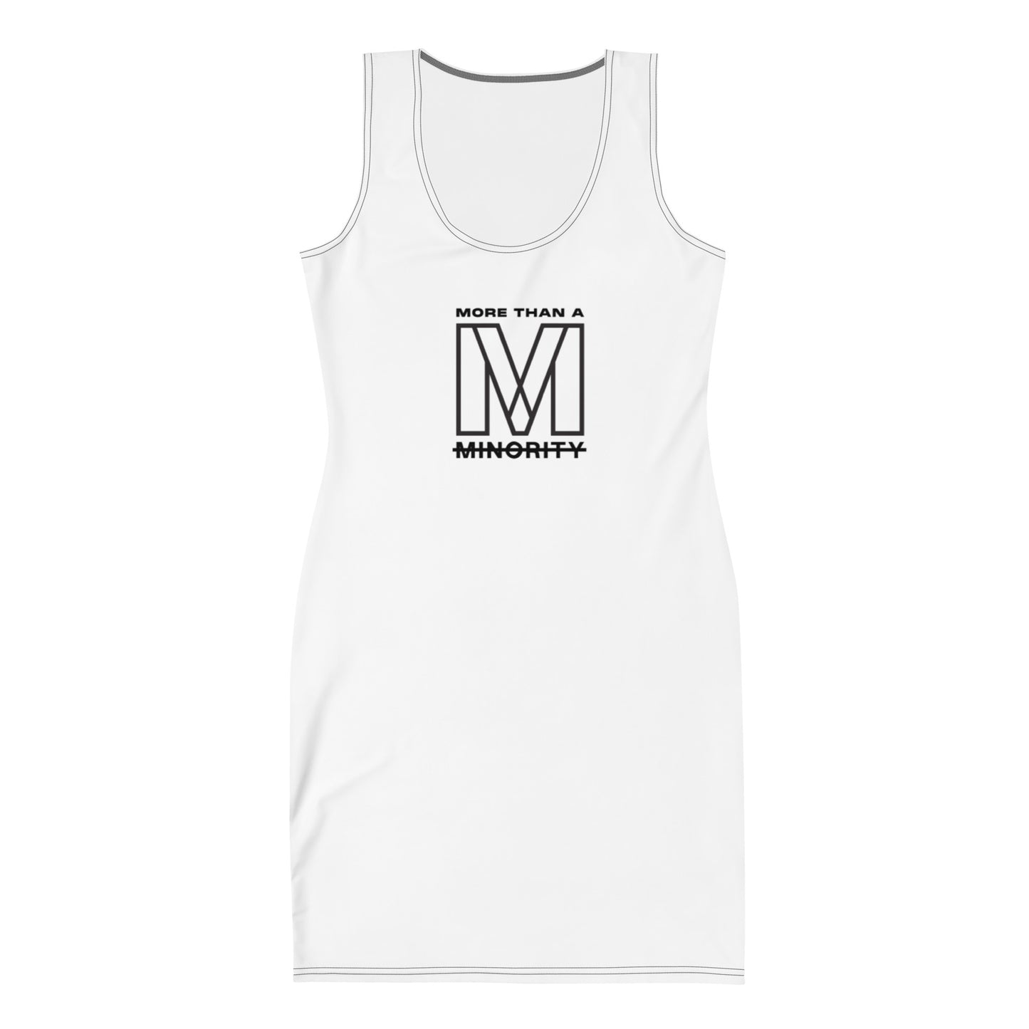 MTAM - More Than A Minority Logo Bodycon Dress - Fitted, All-Over Print, Polyester, Spandex, Comfortable, Stretch