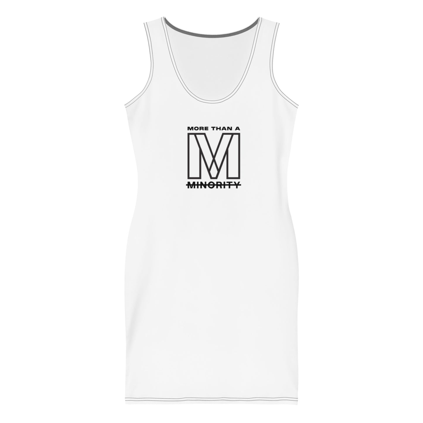 MTAM - More Than A Minority Logo Bodycon Dress - Fitted, All-Over Print, Polyester, Spandex, Comfortable, Stretch
