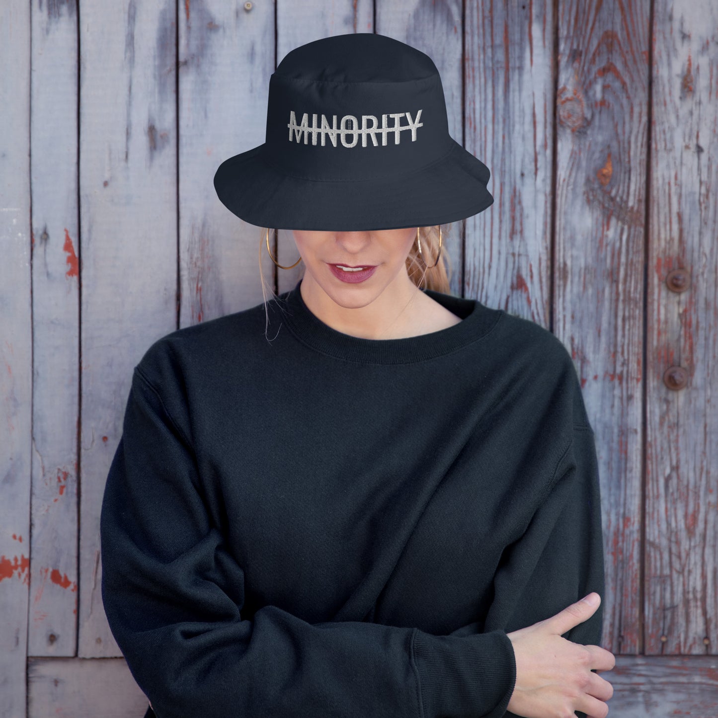 MTAM - Not A Minority Bucket Hat - White Text - Trendy, Comfortable, Versatile, Unisex, Streetwear, Casual, Sporty