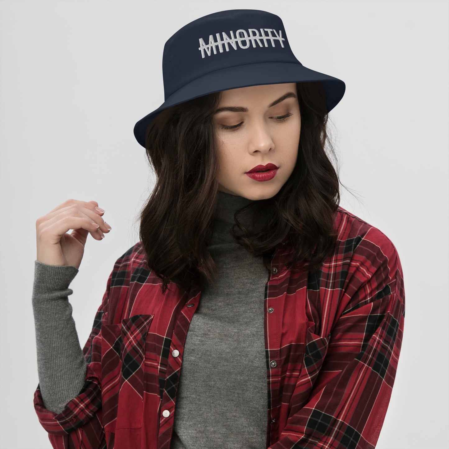 MTAM - Not A Minority Bucket Hat - White Text - Trendy, Comfortable, Versatile, Unisex, Streetwear, Casual, Sporty