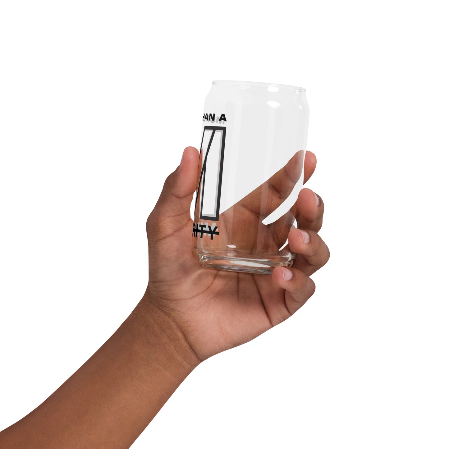 MTAM - Logo Can-Shaped Glass - Trendy, 16 oz, Glassware, Refreshing, Beverages, Stylish