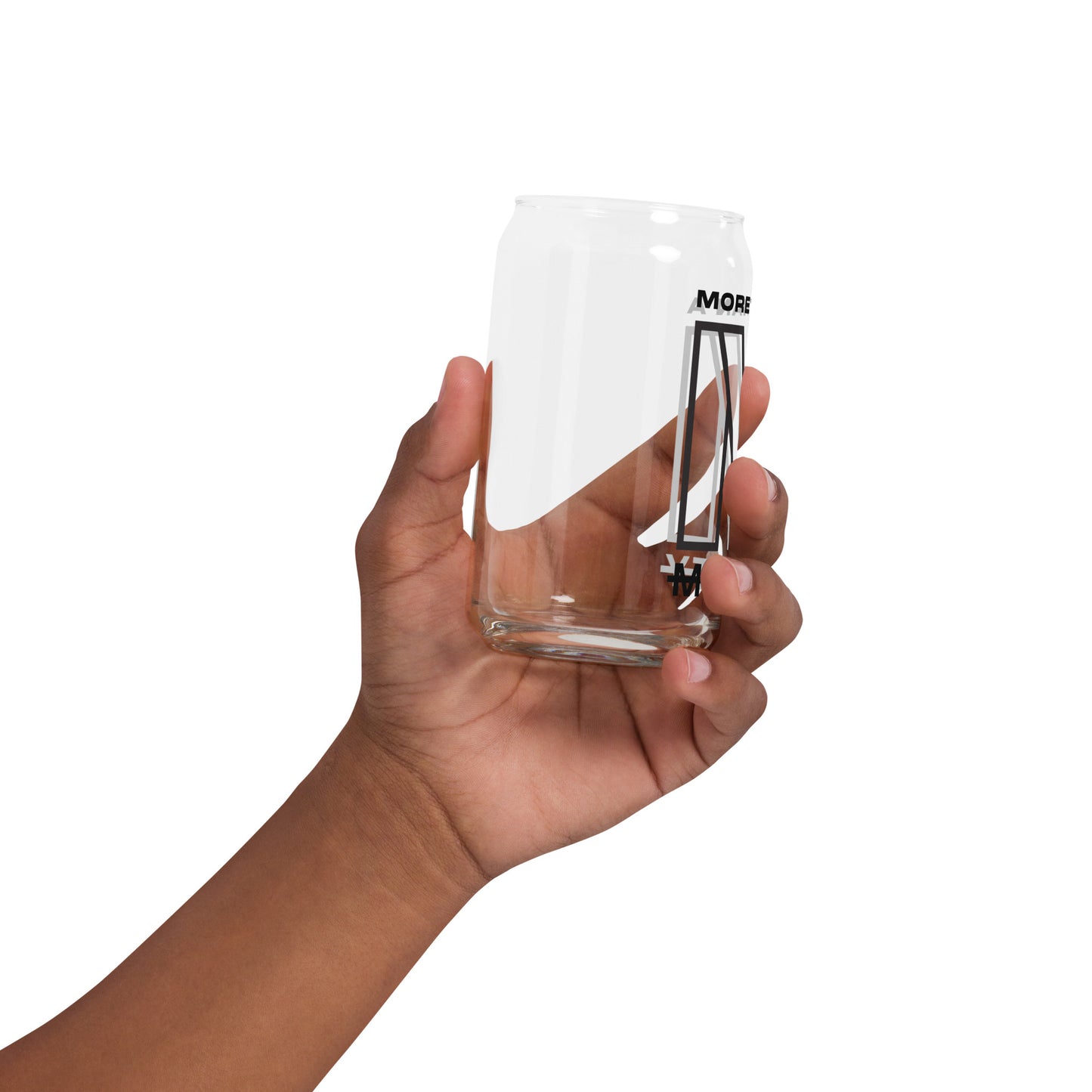 MTAM - Logo Can-Shaped Glass - Trendy, 16 oz, Glassware, Refreshing, Beverages, Stylish