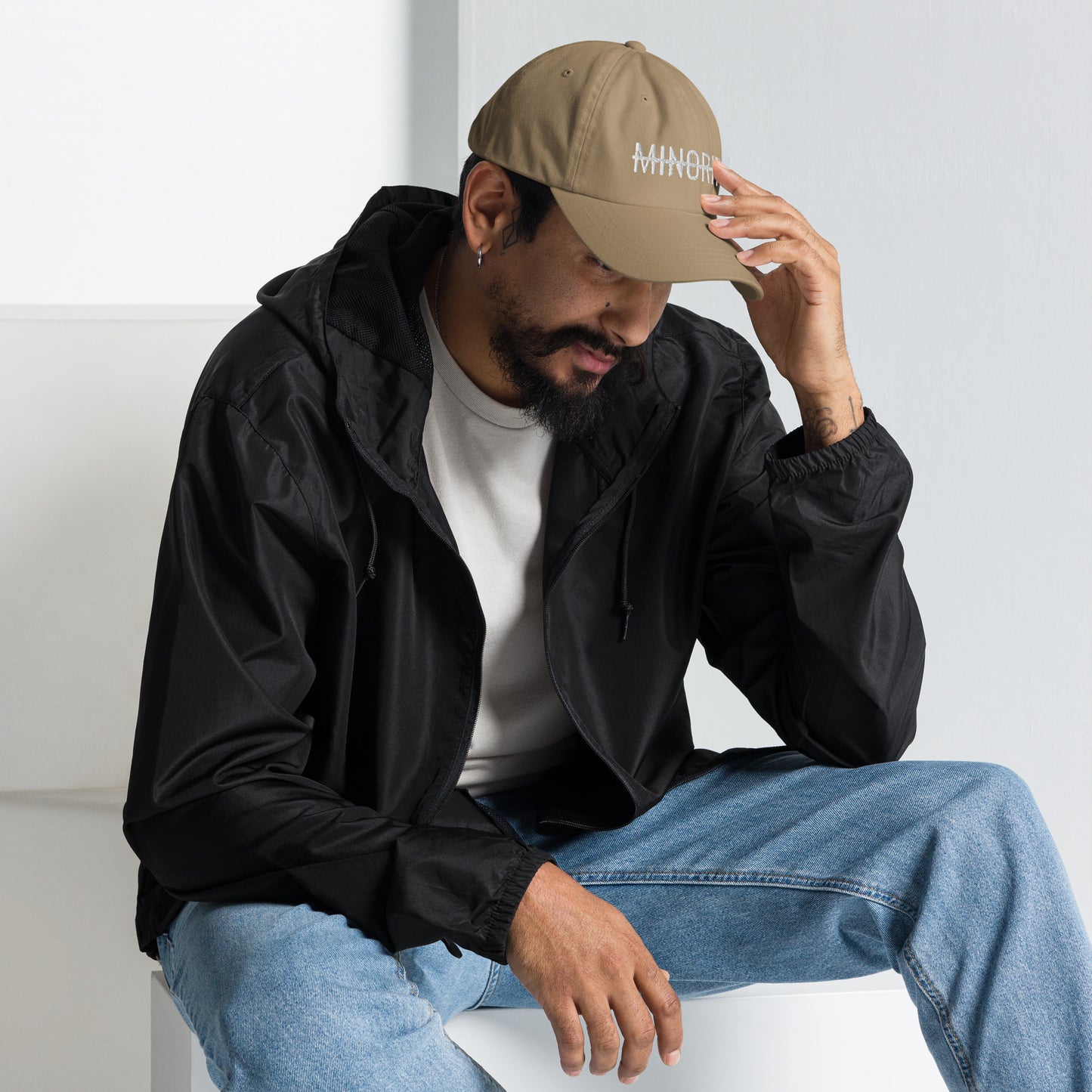Not A Minority Embroidered Dad Hat - White Text