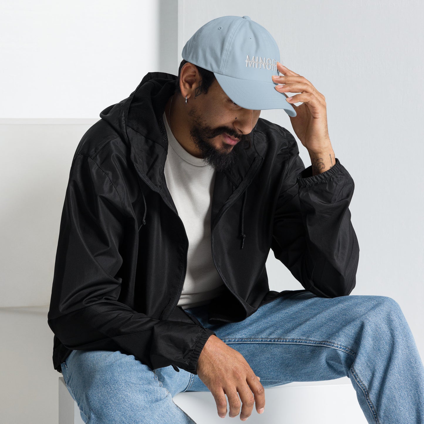 Not A Minority Embroidered Dad Hat - White Text