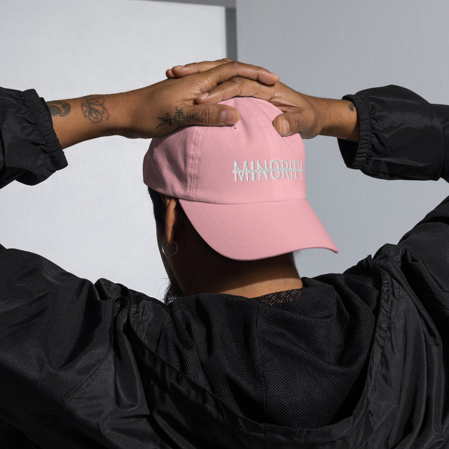 Not A Minority Embroidered Dad Hat - White Text