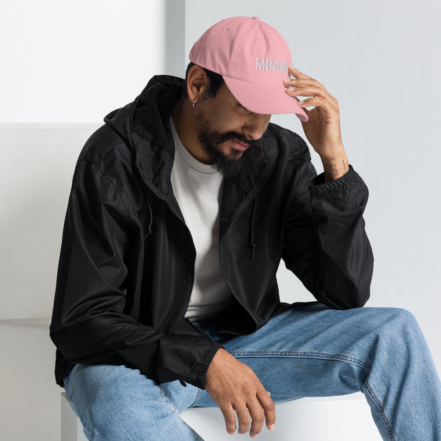 Not A Minority Embroidered Dad Hat - White Text