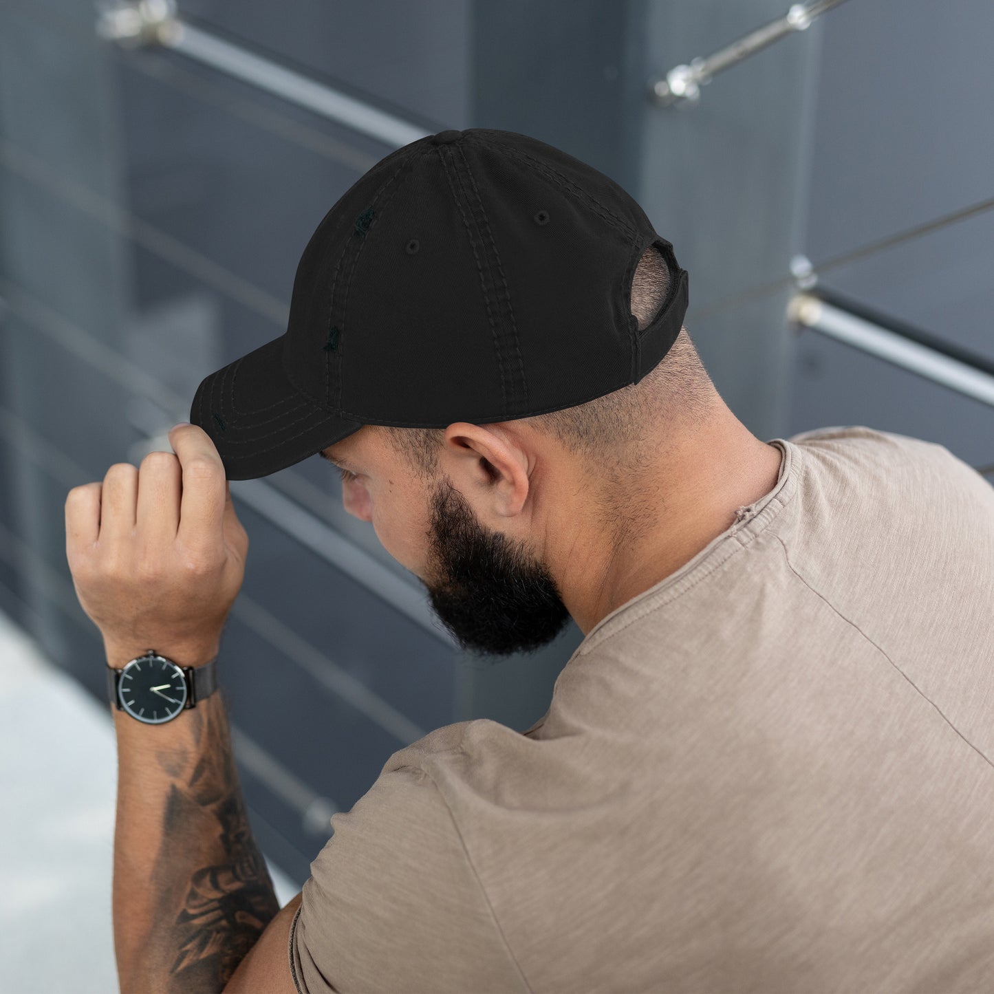MTAM - More Than A Minority Embroidered Logo Distressed Dad Hat, 100% Cotton, Adjustable, Low Profile, Unstructured, Pre-Shrunk Twill