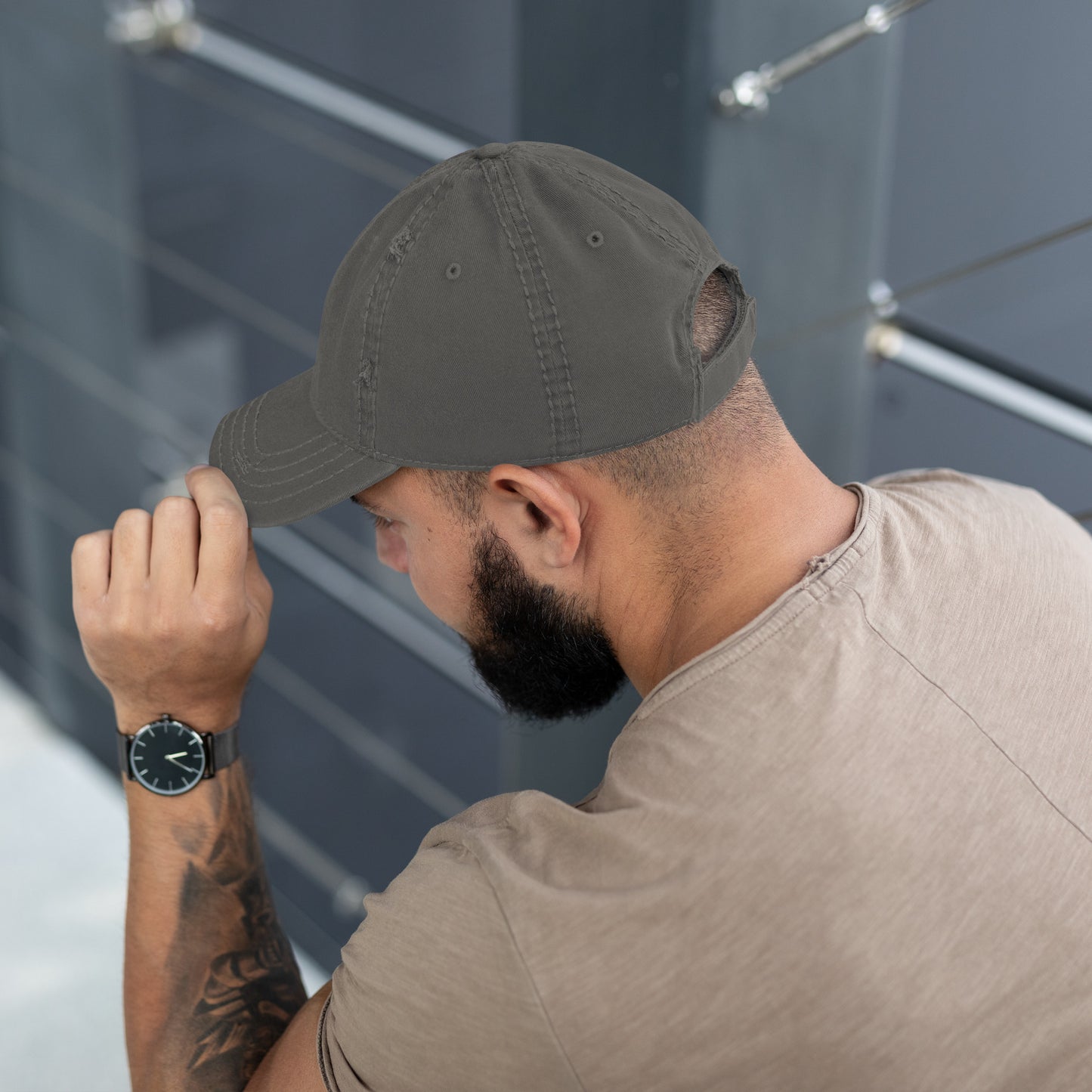 MTAM - More Than A Minority Embroidered Logo Distressed Dad Hat, 100% Cotton, Adjustable, Low Profile, Unstructured, Pre-Shrunk Twill
