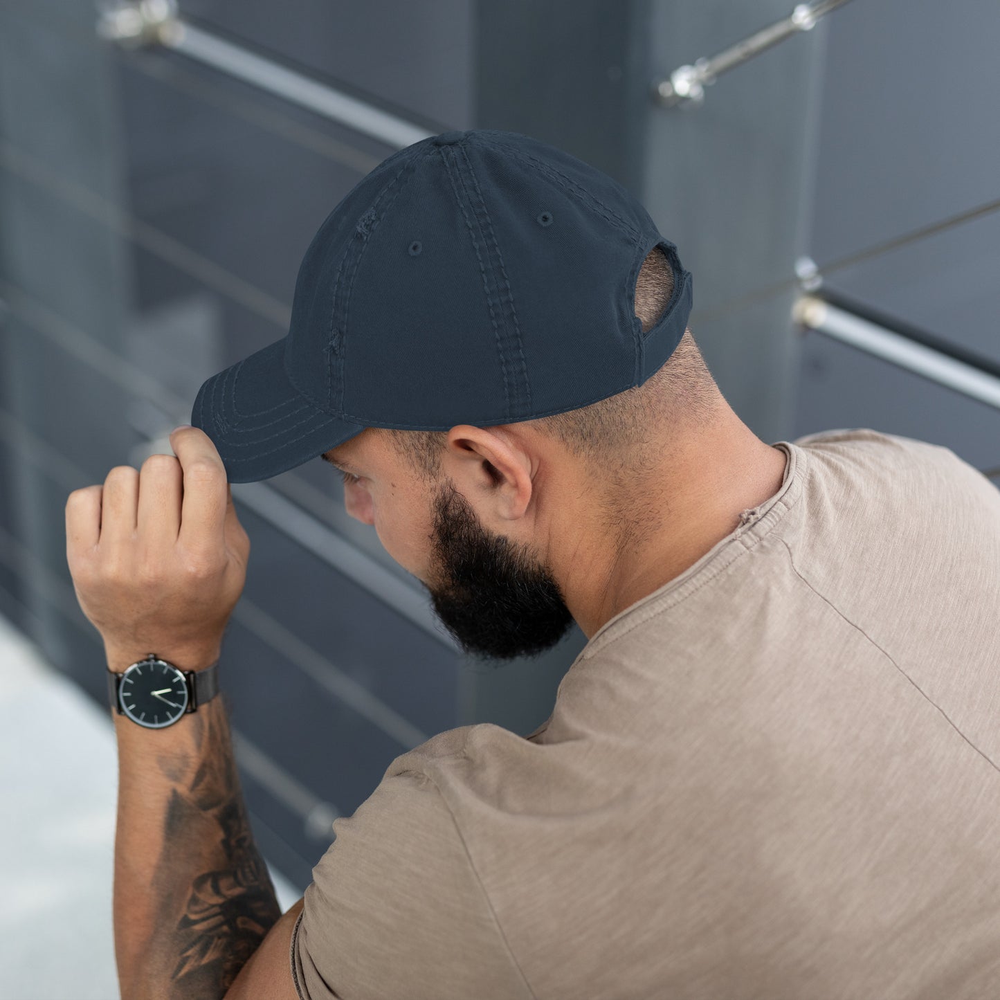 MTAM - More Than A Minority Embroidered Logo Distressed Dad Hat, 100% Cotton, Adjustable, Low Profile, Unstructured, Pre-Shrunk Twill