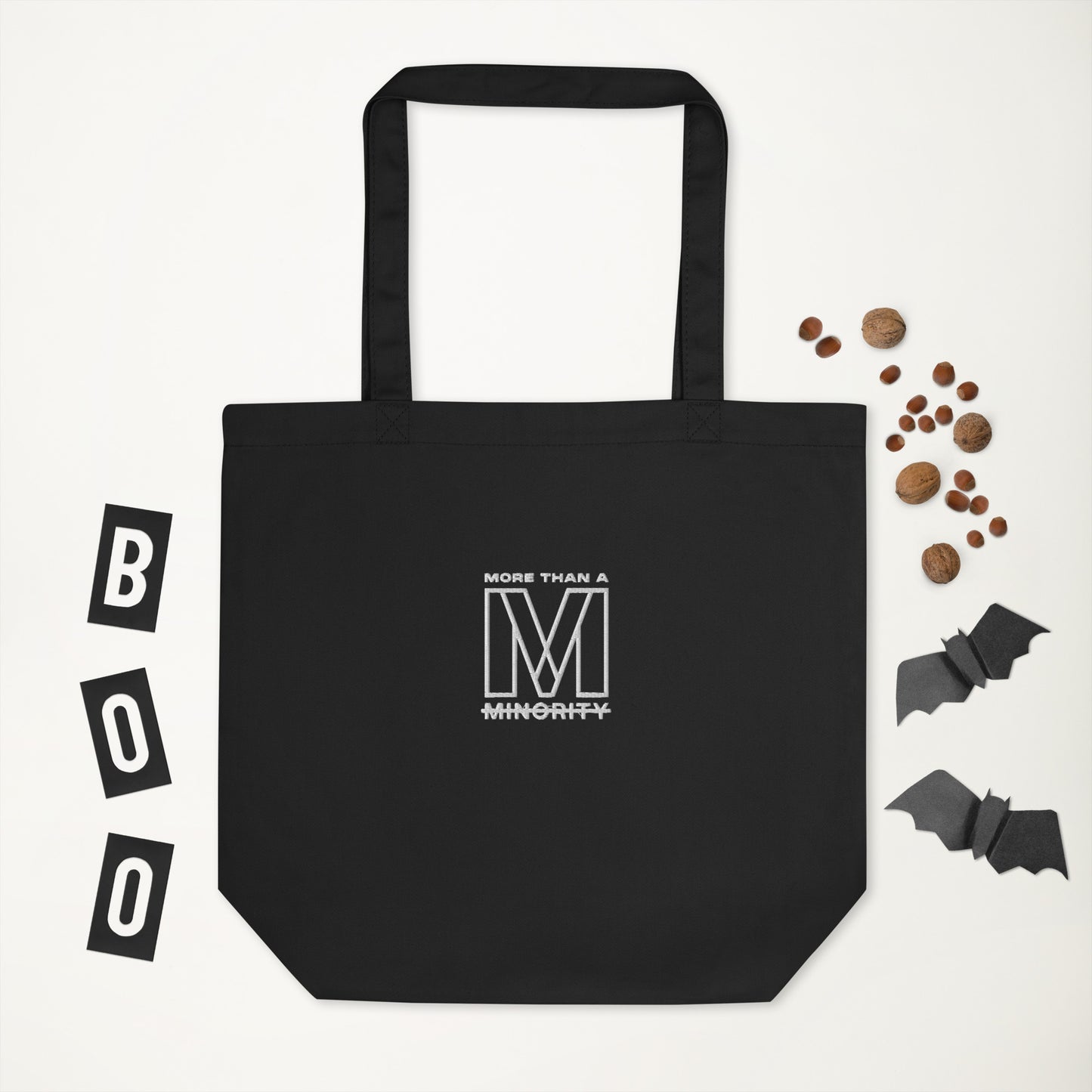 MTAM - More Than A Minority Embroidered Logo Eco Tote Bag - Embroidered Logo, Spacious, Durable, and Sustainable - Perfect for Groceries, Books, and Everyday Use
