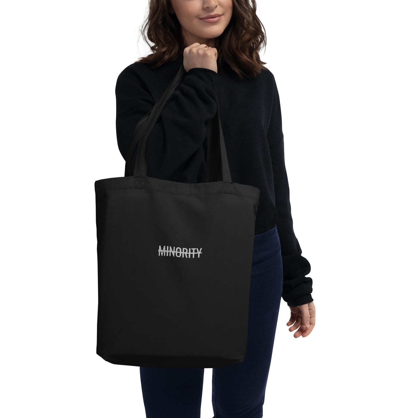 MTAM - Not A Minority Embroidered Eco Tote Bag - Organic Cotton, Reusable, Eco-Friendly, Spacious, Durable