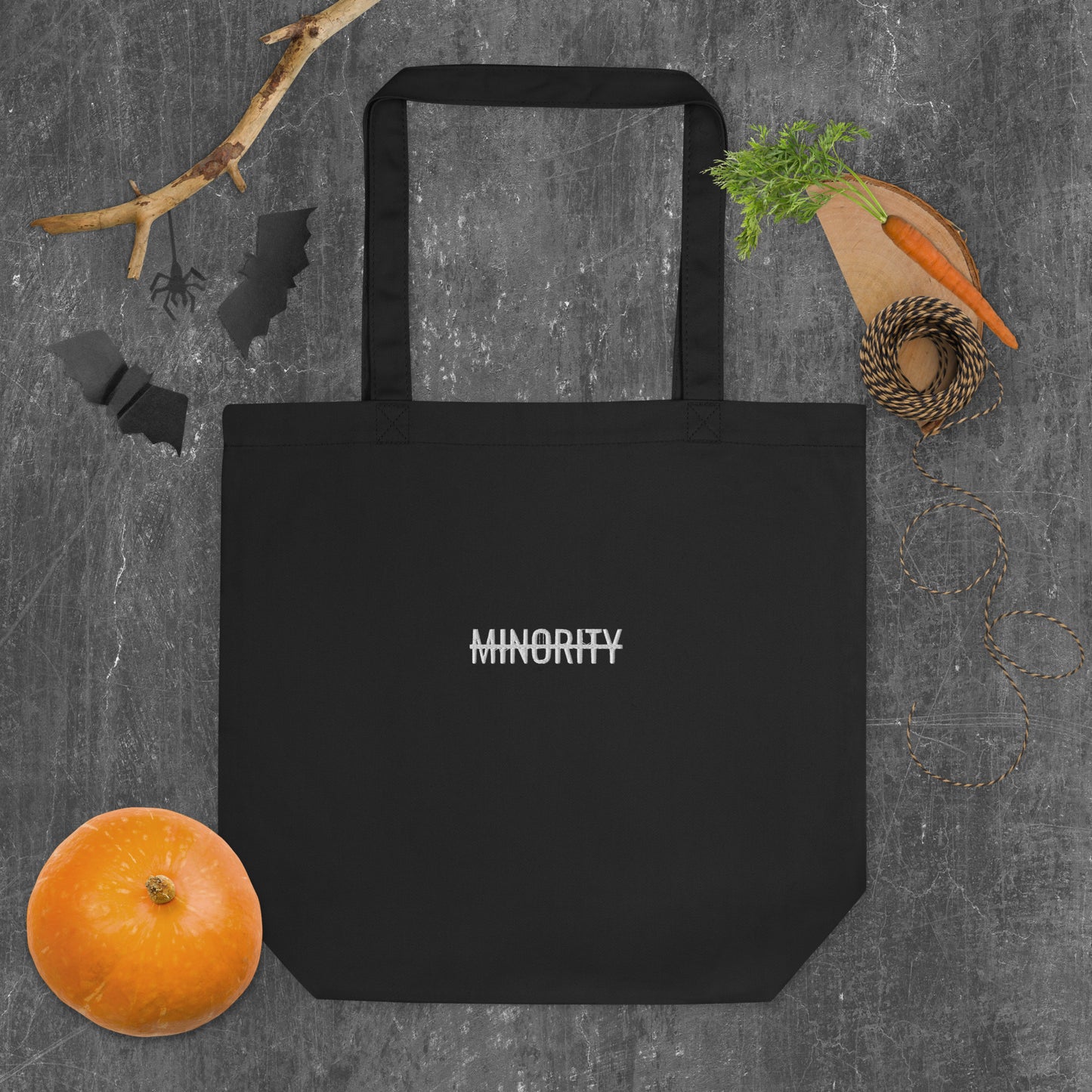 MTAM - Not A Minority Embroidered Eco Tote Bag - Organic Cotton, Reusable, Eco-Friendly, Spacious, Durable