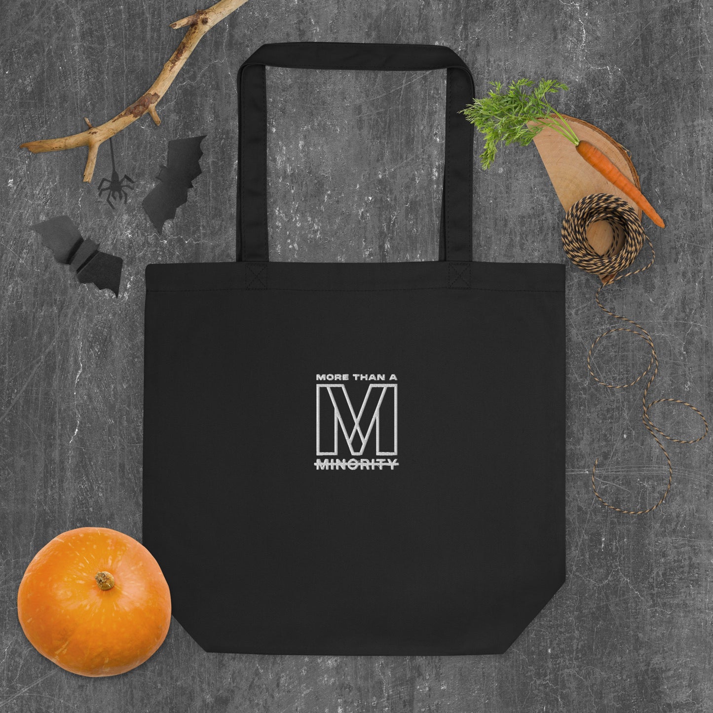 MTAM - More Than A Minority Embroidered Logo Eco Tote Bag - Embroidered Logo, Spacious, Durable, and Sustainable - Perfect for Groceries, Books, and Everyday Use