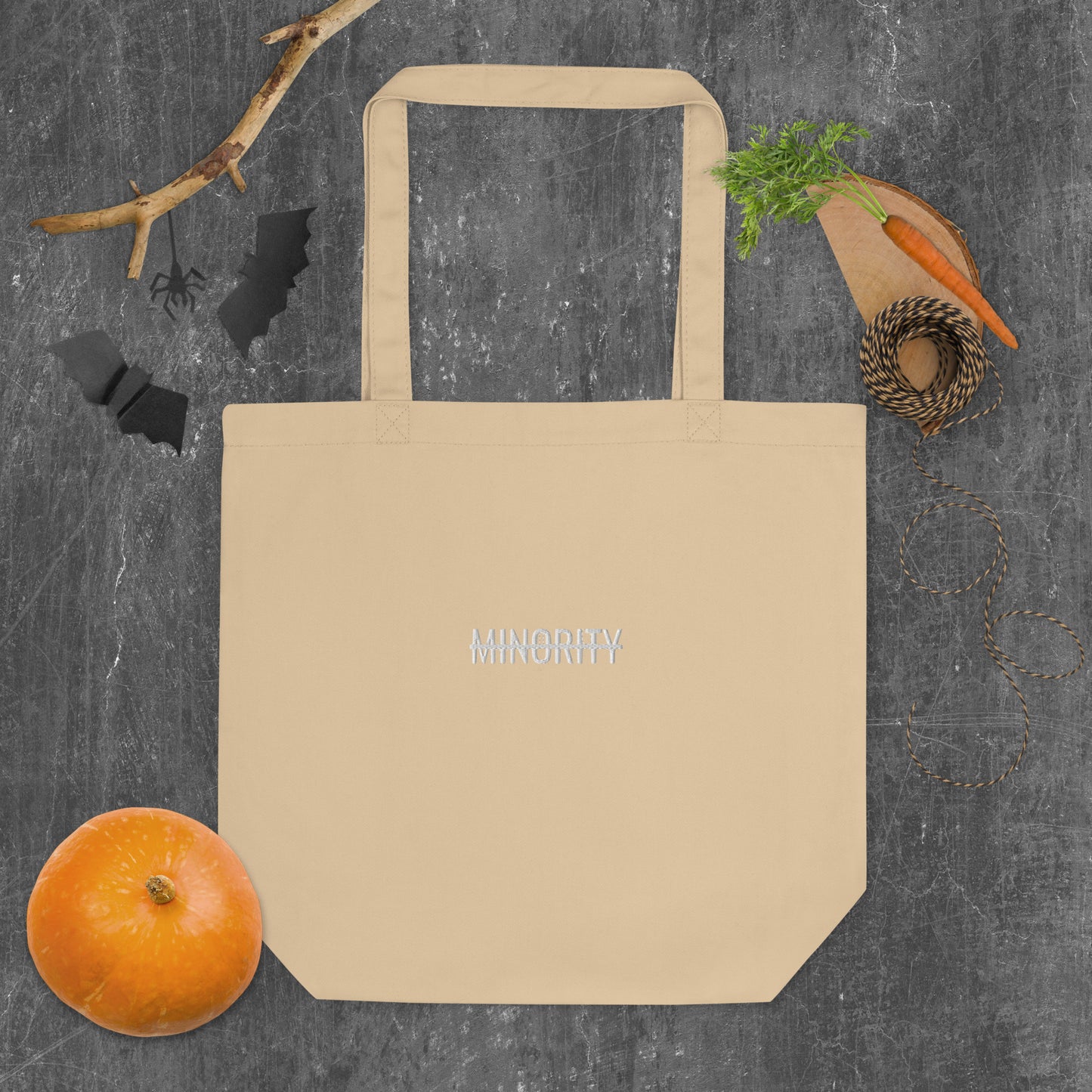 MTAM - Not A Minority Embroidered Eco Tote Bag - Organic Cotton, Reusable, Eco-Friendly, Spacious, Durable