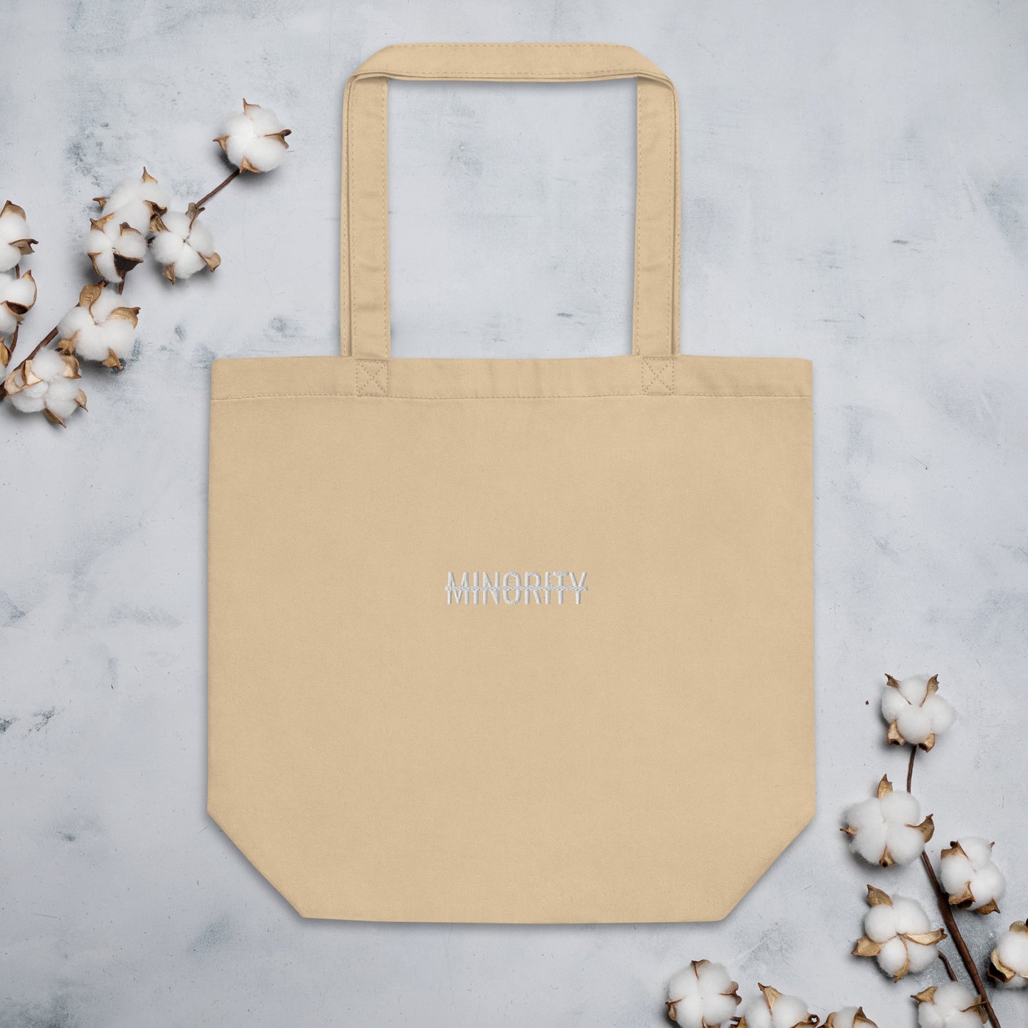 MTAM - Not A Minority Embroidered Eco Tote Bag - Organic Cotton, Reusable, Eco-Friendly, Spacious, Durable