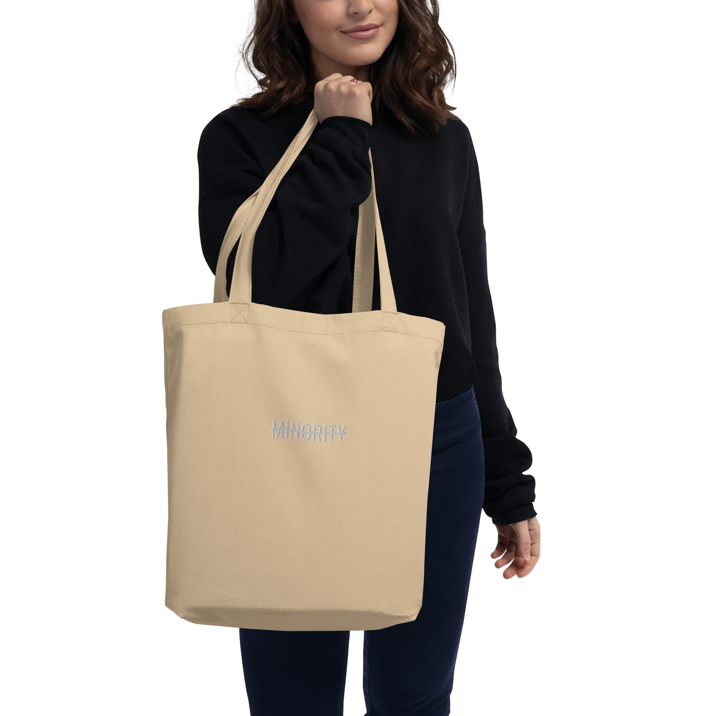 MTAM - Not A Minority Embroidered Eco Tote Bag - Organic Cotton, Reusable, Eco-Friendly, Spacious, Durable