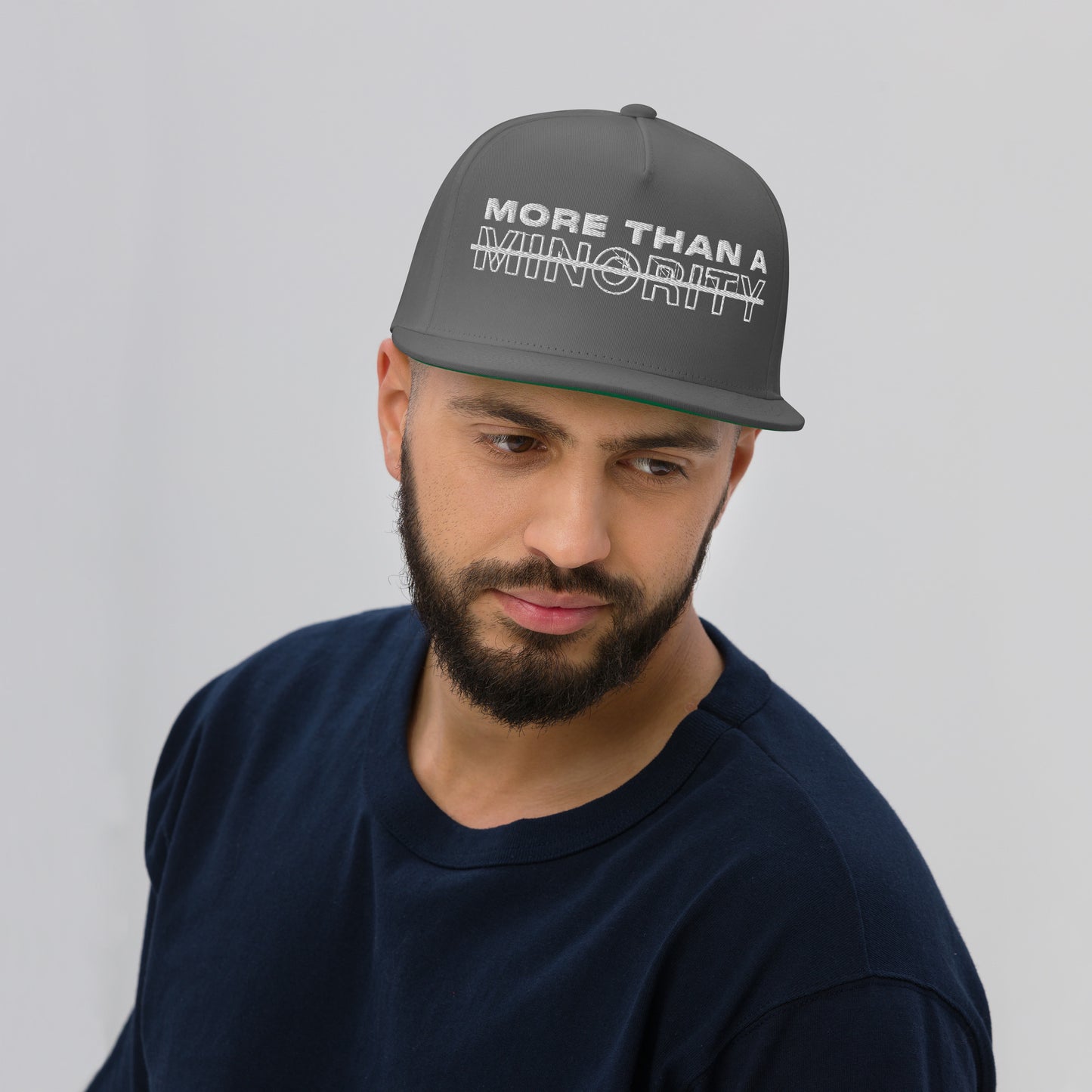 MTAM - Flat Bill Cap | High-Profile Fit, Green Undervisor, 100% Cotton Twill, Snapback Closure