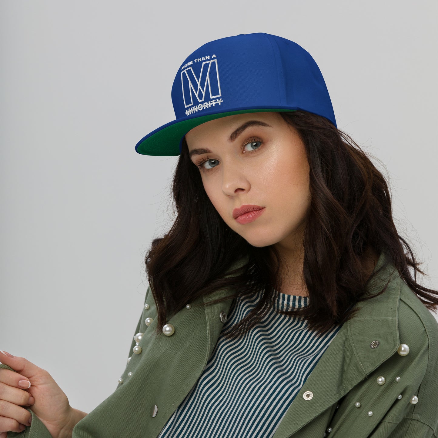 MTAM - Logo Flat Bill Cap | High-Profile Fit, Green Undervisor, 100% Cotton Twill, Snapback Closure