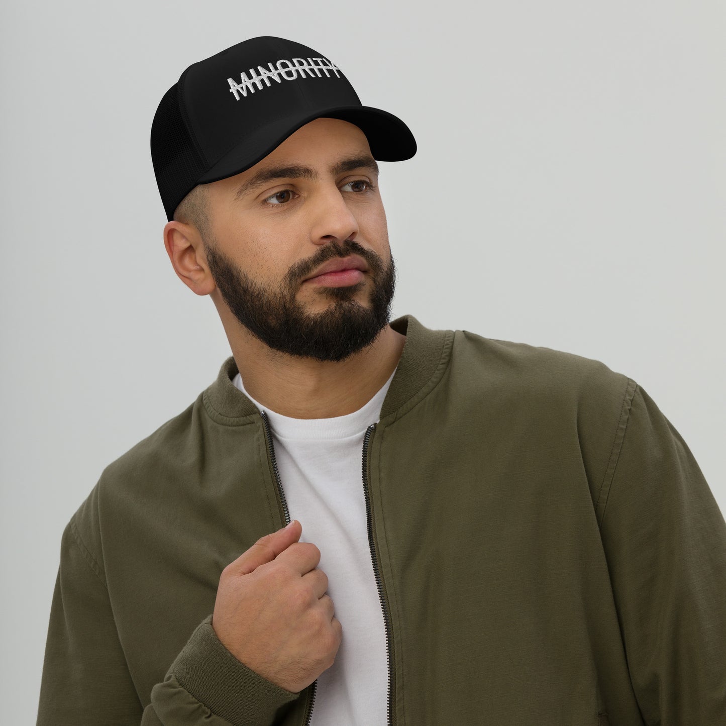 MTAM - Not A Minority Trucker Cap | Plastic adjustable closure, Matching Undervisor, and Comfortable Fit