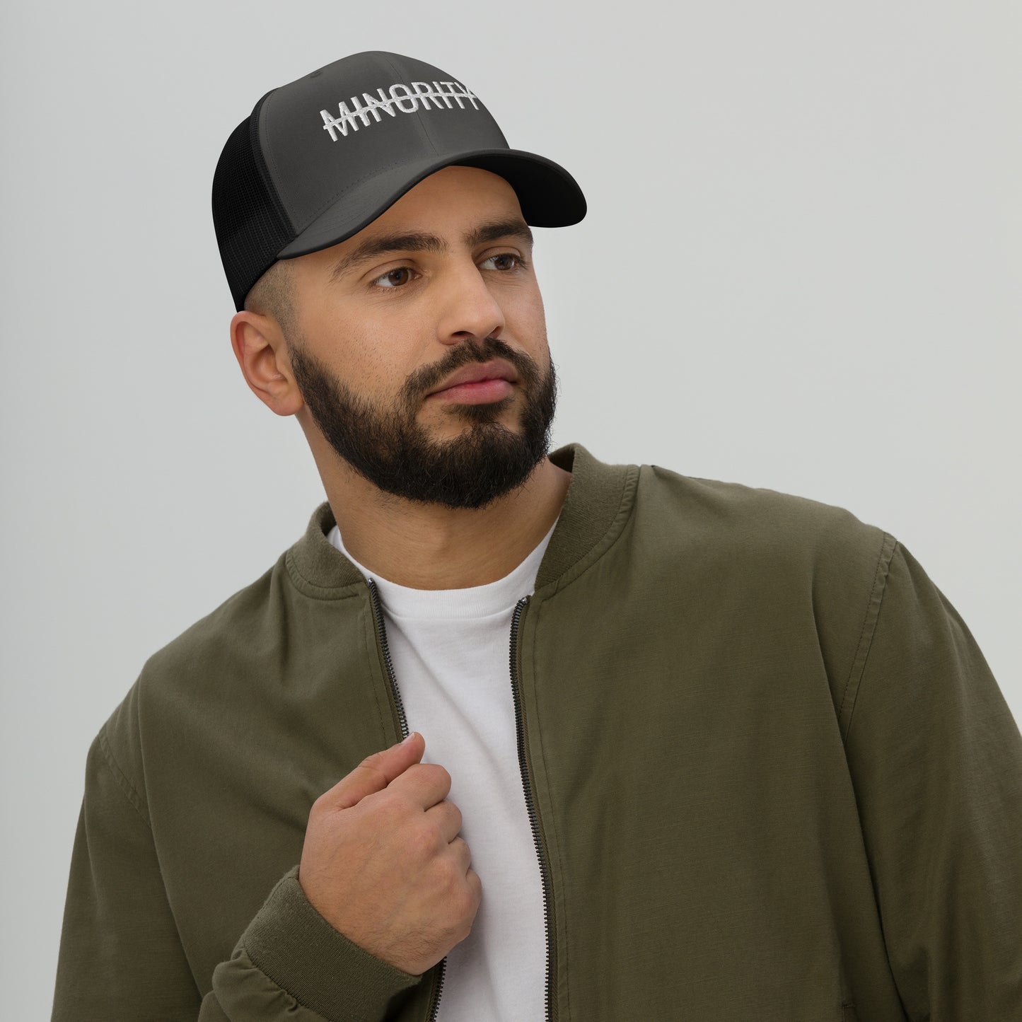 MTAM - Not A Minority Trucker Cap | Plastic adjustable closure, Matching Undervisor, and Comfortable Fit