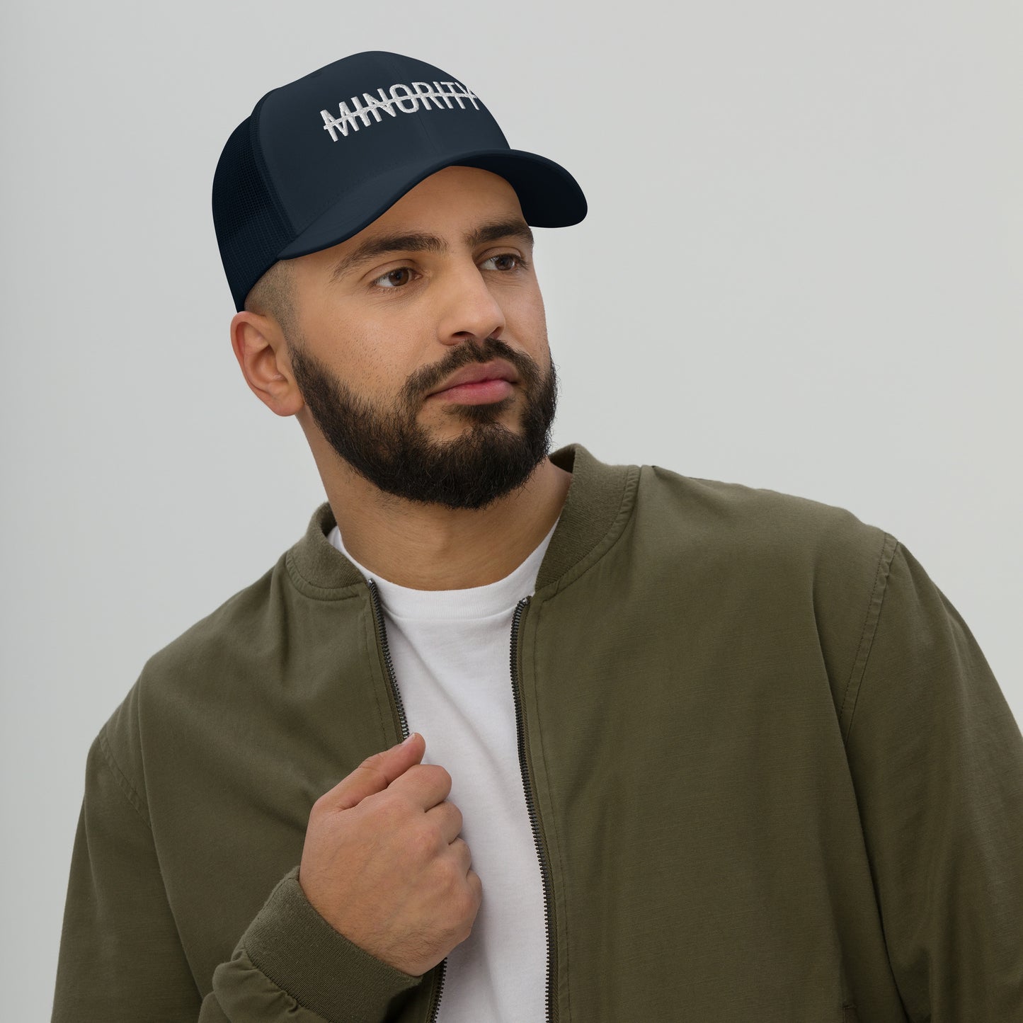 MTAM - Not A Minority Trucker Cap | Plastic adjustable closure, Matching Undervisor, and Comfortable Fit