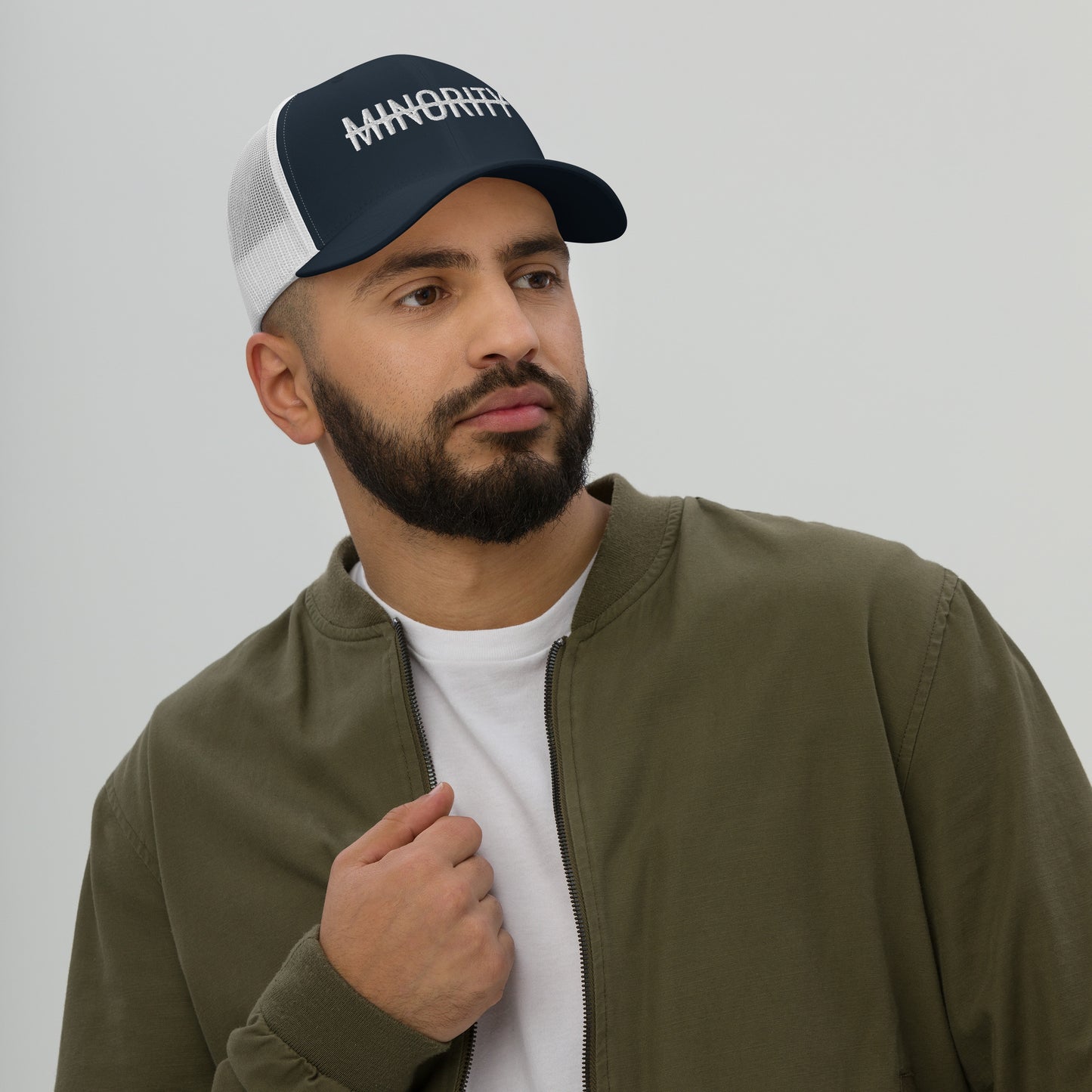 MTAM - Not A Minority Trucker Cap | Plastic adjustable closure, Matching Undervisor, and Comfortable Fit