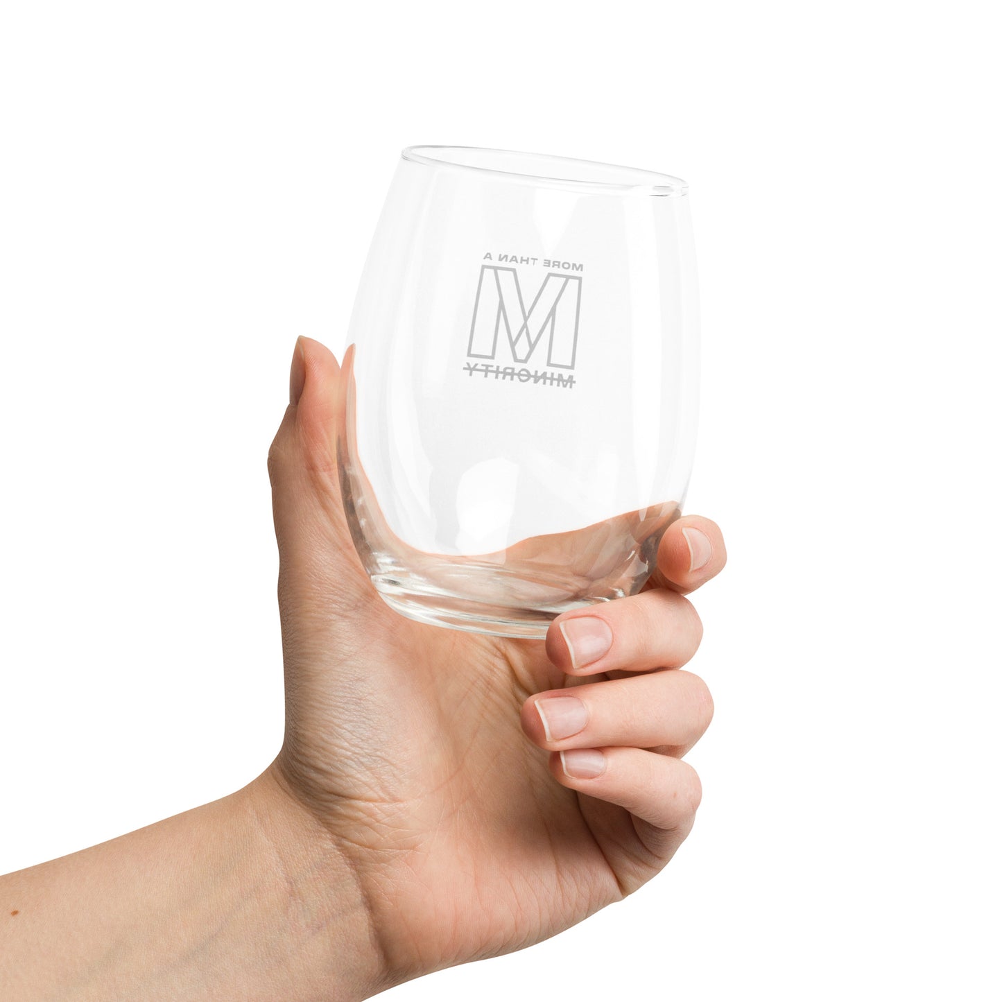 MTAM - Logo Stemless Wine Glass - Elegant, Glass, 15 oz, Stylish, Functional, Party, Celebration