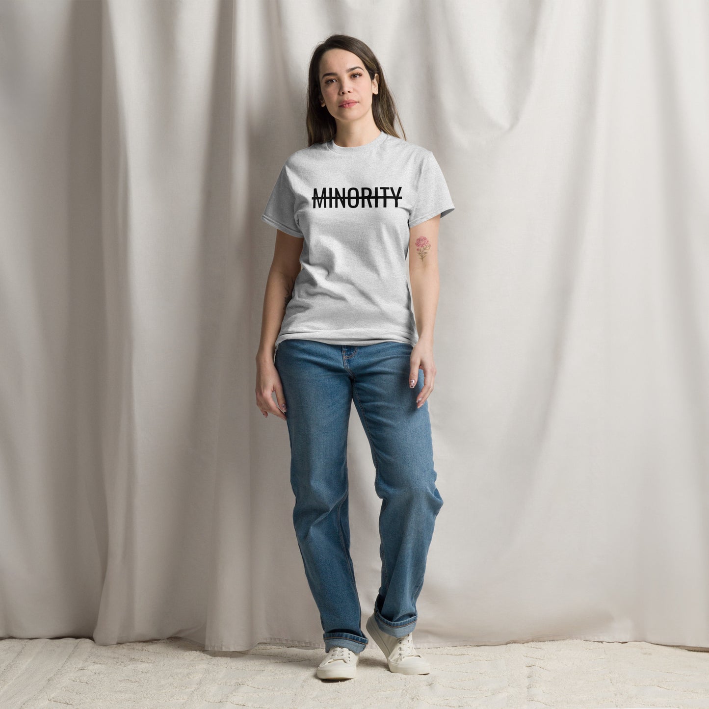 MTAM - Not A Minority + Valuable Back Tee Black Text - 100% cotton, Comfortable Lightweight Men's classic tee