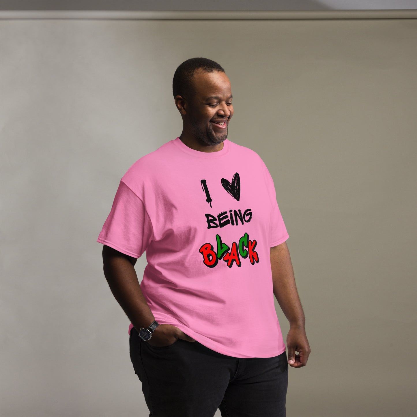MTAM - I Love Being Black Unisex T-Shirt- 100% Cotton, Multiple Colors, Trendy Streetwear T-Shirt