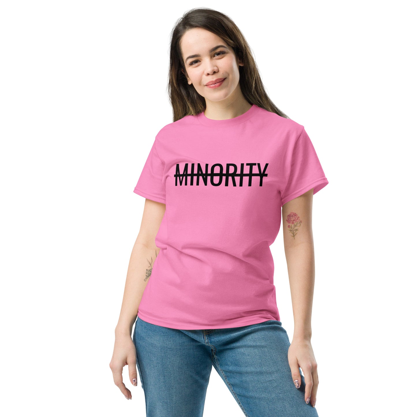 MTAM - Not A Minority + Valuable Back Tee Black Text - 100% cotton, Comfortable Lightweight Men's classic tee