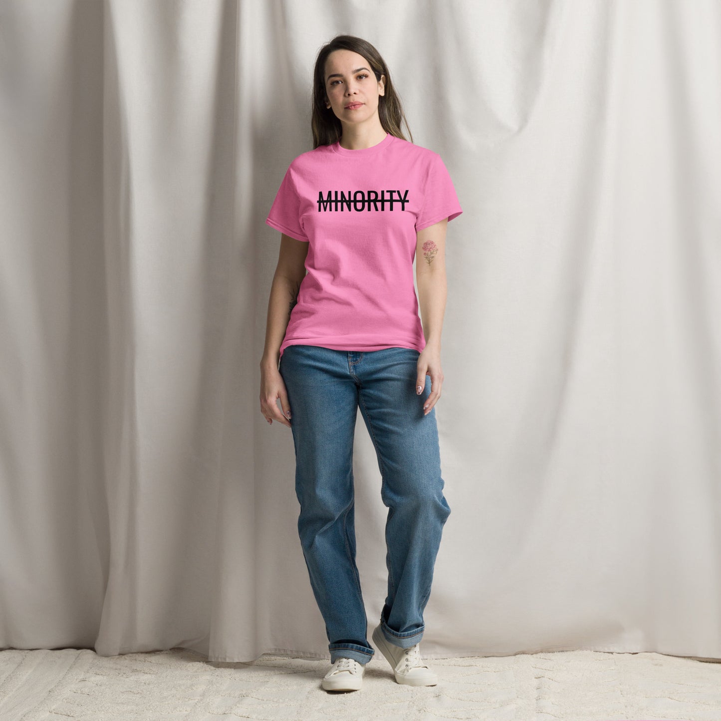 MTAM - Not A Minority + Valuable Back Tee Black Text - 100% cotton, Comfortable Lightweight Men's classic tee