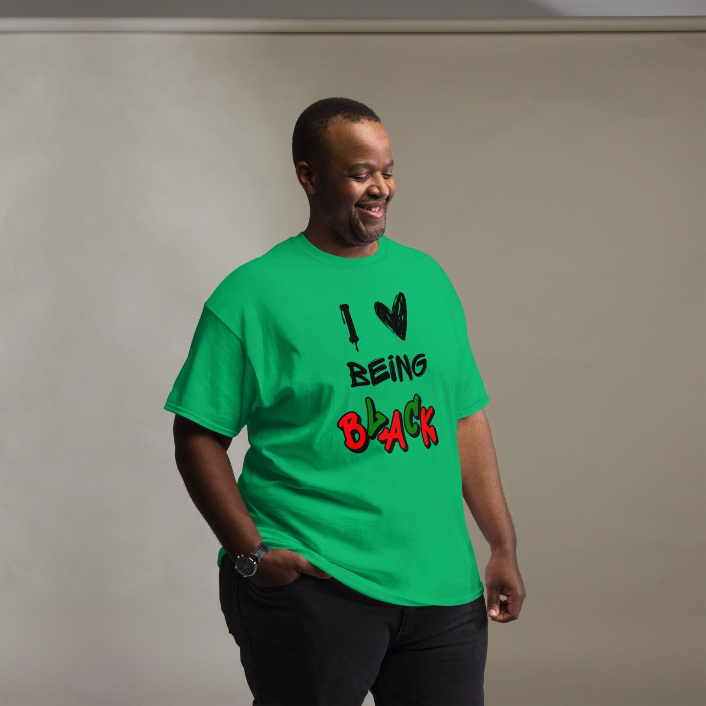 MTAM - I Love Being Black Unisex T-Shirt- 100% Cotton, Multiple Colors, Trendy Streetwear T-Shirt