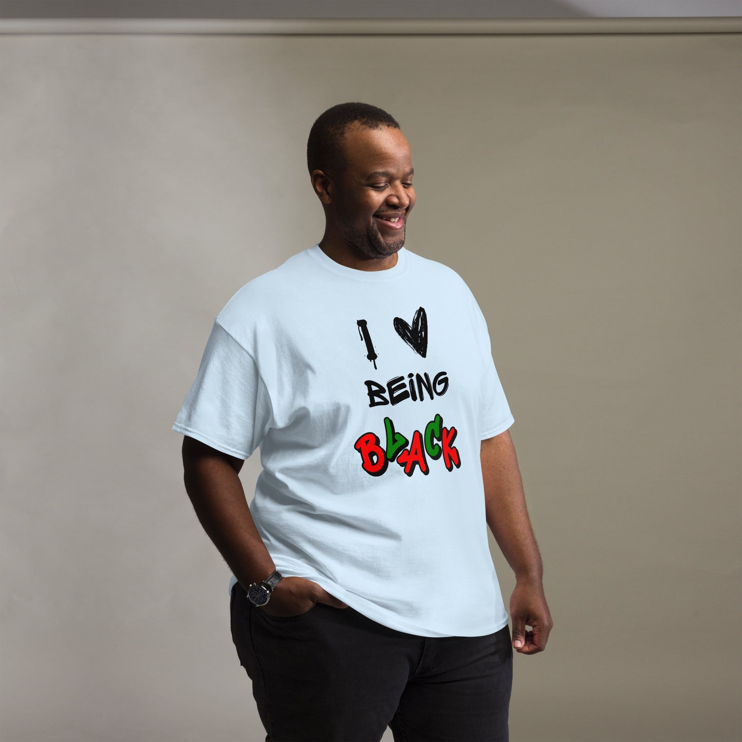 MTAM - I Love Being Black Unisex T-Shirt- 100% Cotton, Multiple Colors, Trendy Streetwear T-Shirt