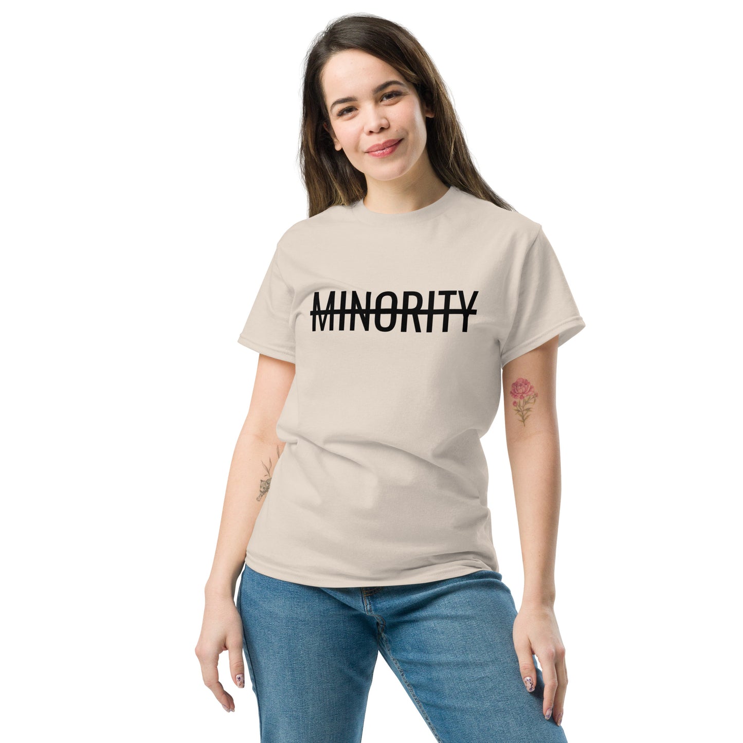 MTAM - Not A Minority + Valuable Back Tee Black Text - 100% cotton, Comfortable Lightweight Men's classic tee