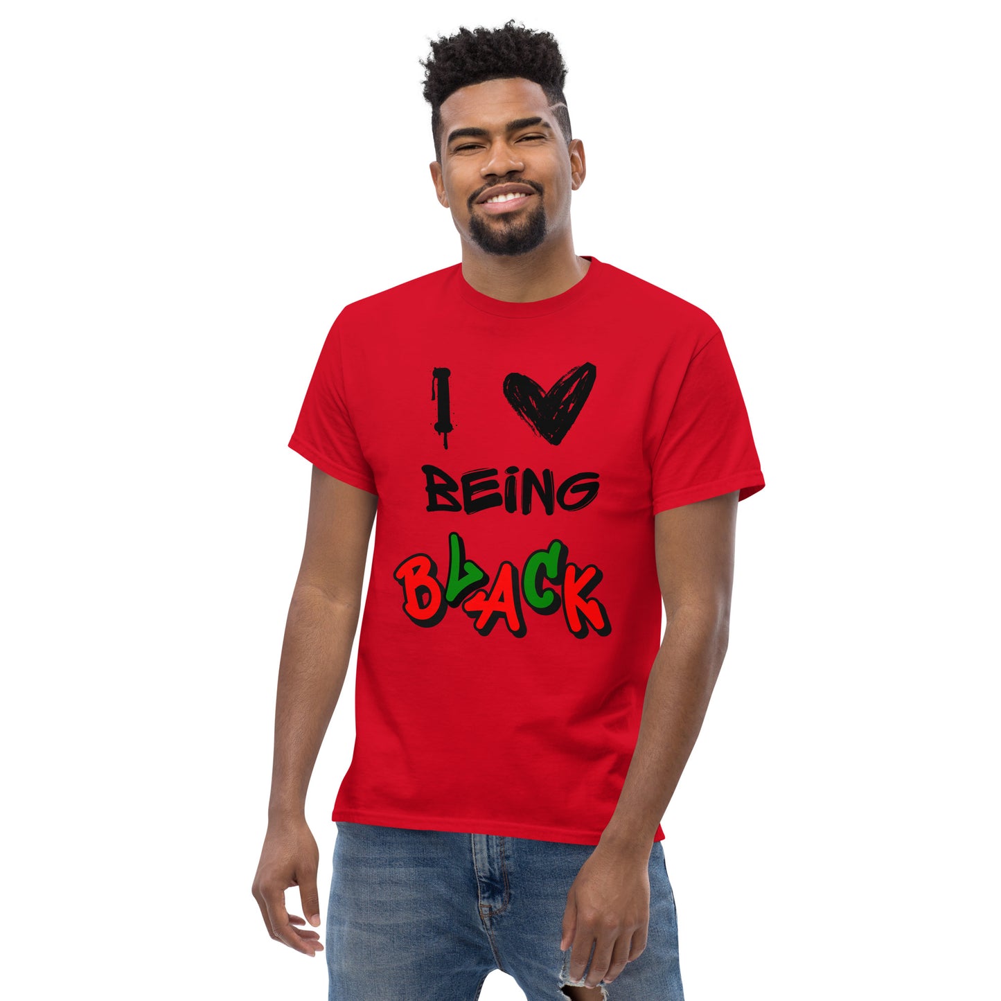 MTAM - I Love Being Black Unisex T-Shirt- 100% Cotton, Multiple Colors, Trendy Streetwear T-Shirt