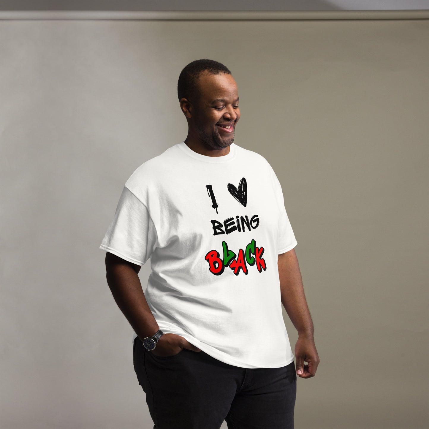 MTAM - I Love Being Black Unisex T-Shirt- 100% Cotton, Multiple Colors, Trendy Streetwear T-Shirt