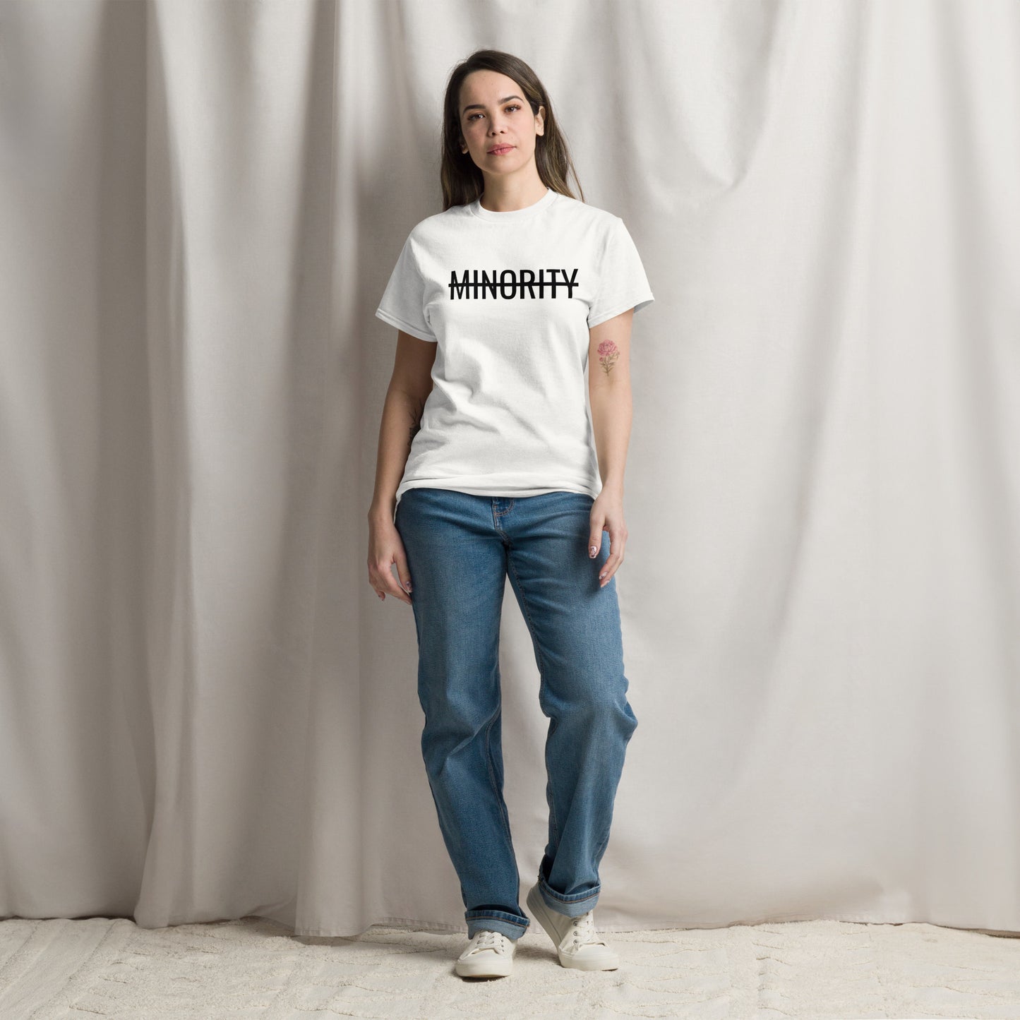 MTAM - Not A Minority + Valuable Back Tee Black Text - 100% cotton, Comfortable Lightweight Men's classic tee