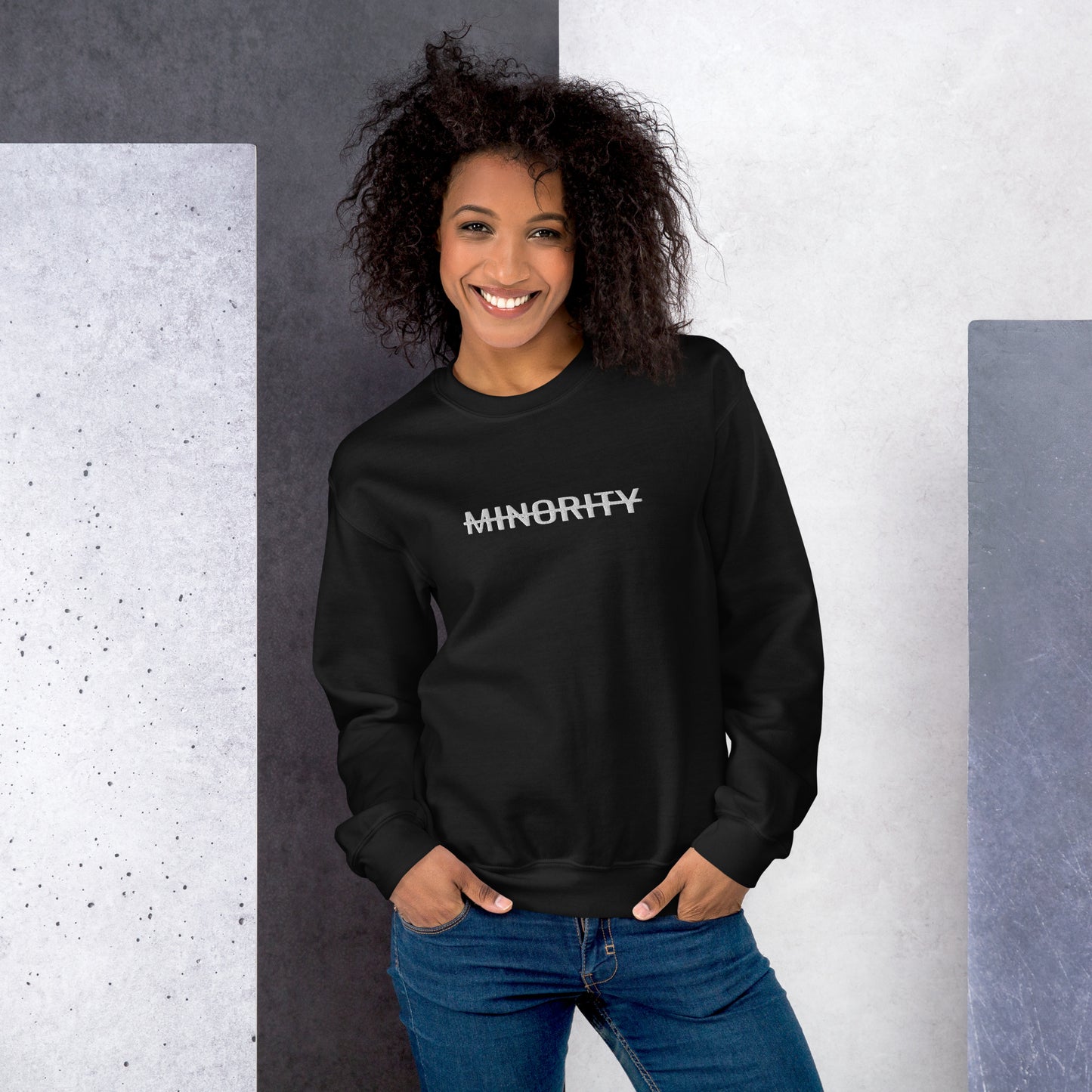 MTAM - Not A Minority Embroidered Sweatshirt - Classic Fit, Soft, Pre-Shrunk, Durable, 50% Cotton 50% Polyester