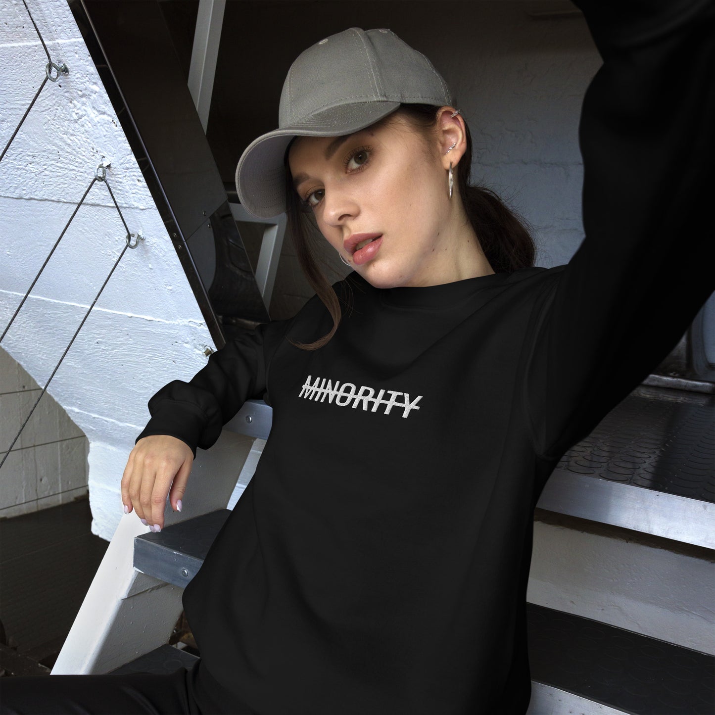 MTAM - Not A Minority Embroidered Sweatshirt - Classic Fit, Soft, Pre-Shrunk, Durable, 50% Cotton 50% Polyester