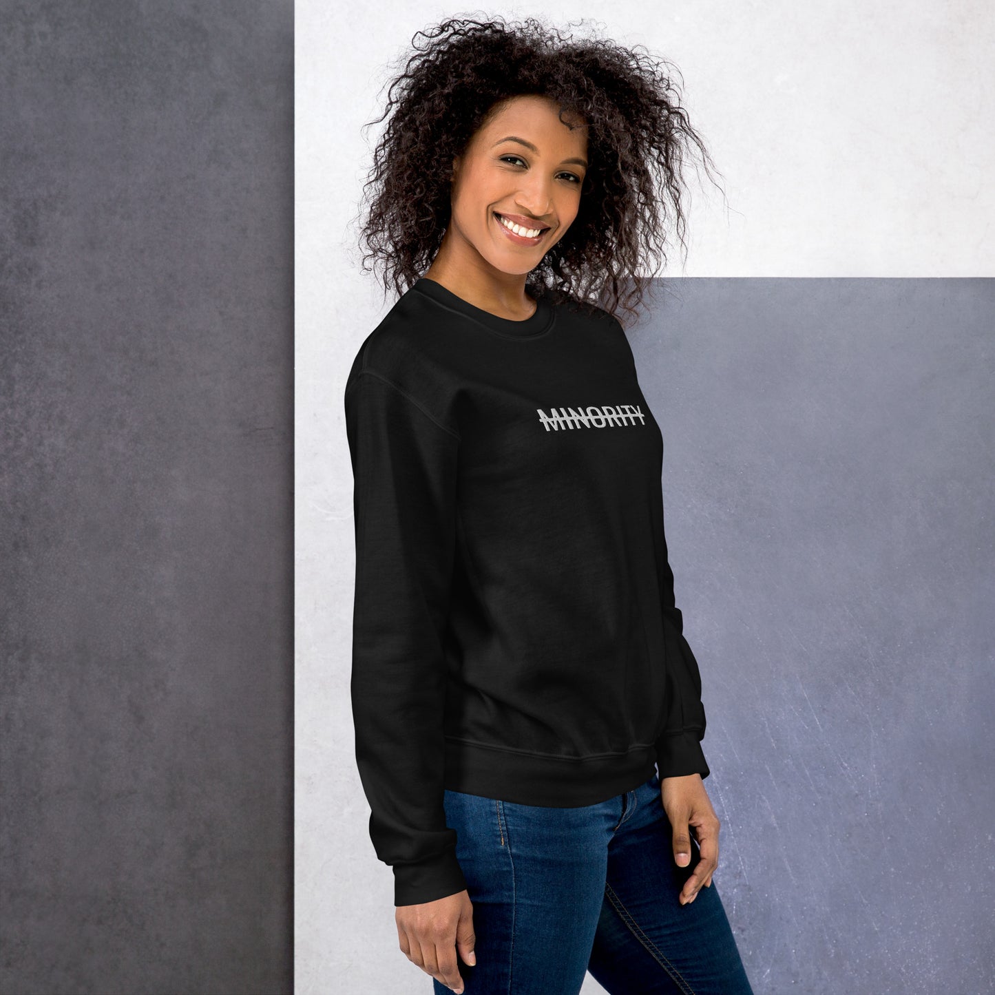 MTAM - Not A Minority Embroidered Sweatshirt - Classic Fit, Soft, Pre-Shrunk, Durable, 50% Cotton 50% Polyester