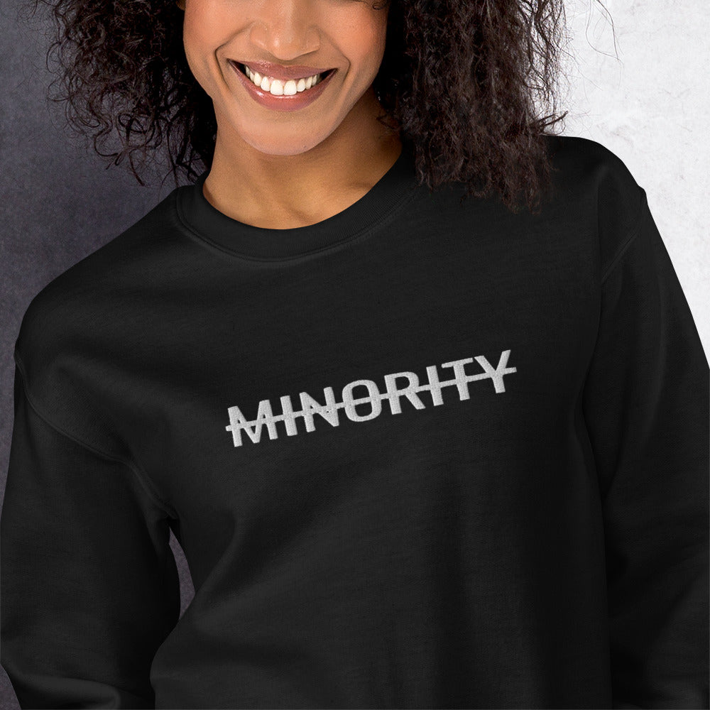 MTAM - Not A Minority Embroidered Sweatshirt - Classic Fit, Soft, Pre-Shrunk, Durable, 50% Cotton 50% Polyester