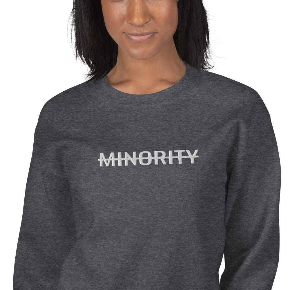 MTAM - Not A Minority Embroidered Sweatshirt - Classic Fit, Soft, Pre-Shrunk, Durable, 50% Cotton 50% Polyester