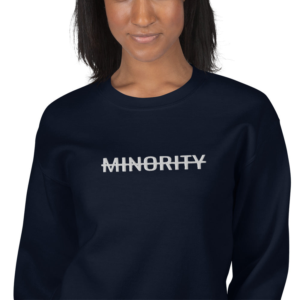 MTAM - Not A Minority Embroidered Sweatshirt - Classic Fit, Soft, Pre-Shrunk, Durable, 50% Cotton 50% Polyester