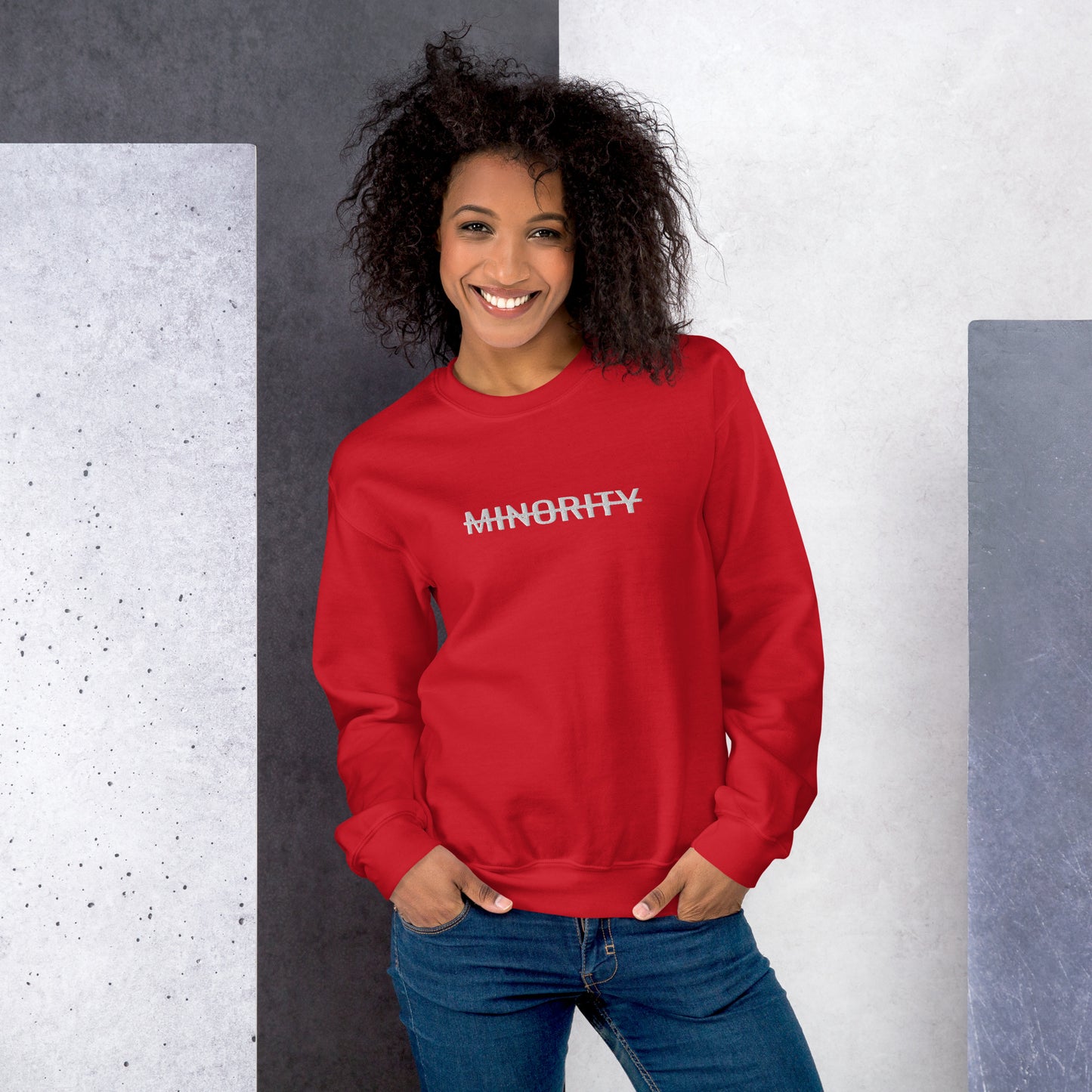 MTAM - Not A Minority Embroidered Sweatshirt - Classic Fit, Soft, Pre-Shrunk, Durable, 50% Cotton 50% Polyester