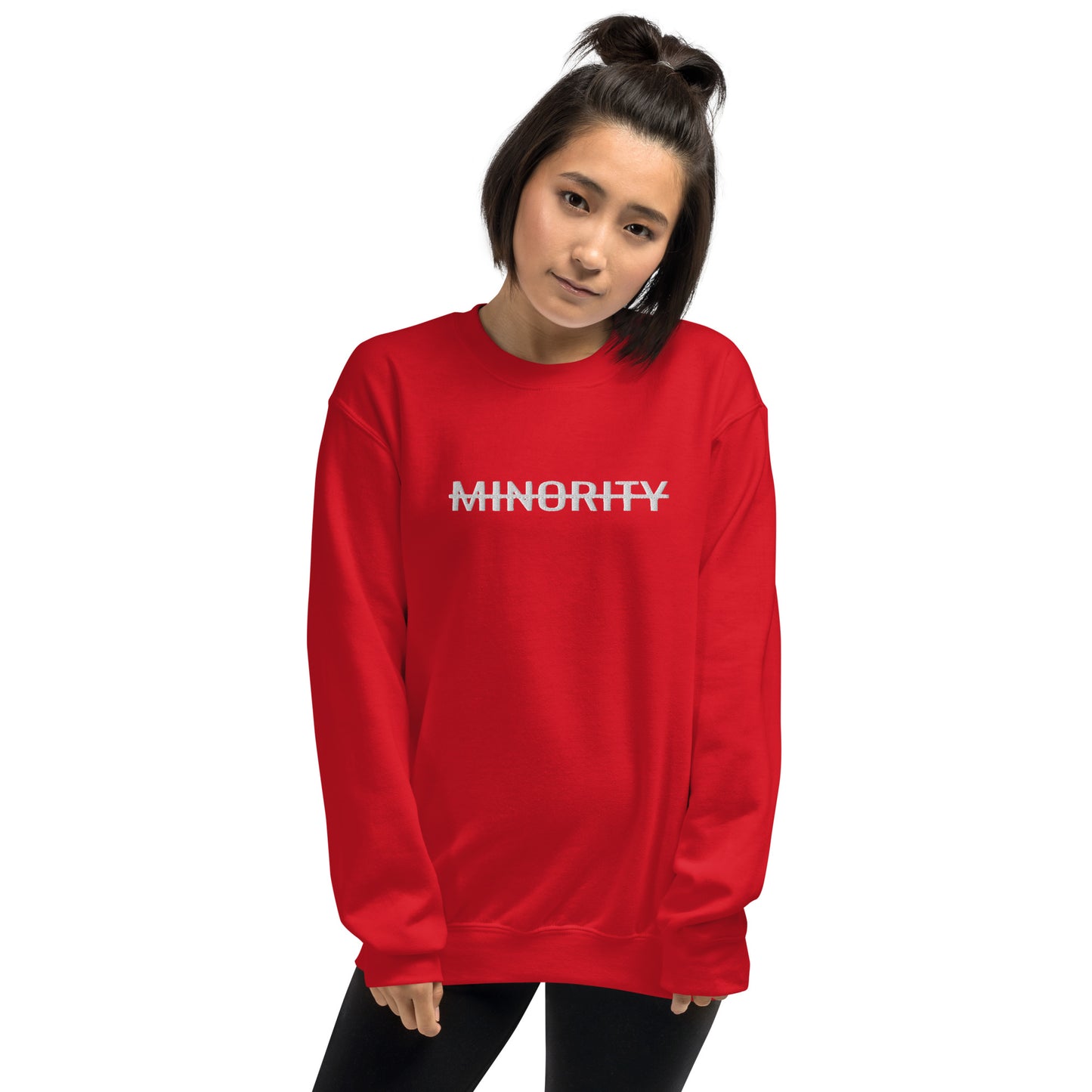 MTAM - Not A Minority Embroidered Sweatshirt - Classic Fit, Soft, Pre-Shrunk, Durable, 50% Cotton 50% Polyester