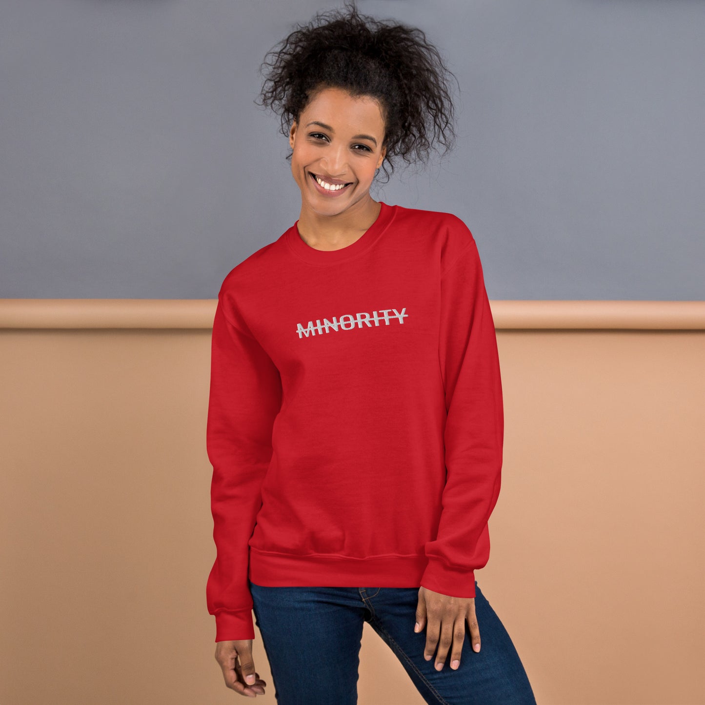 MTAM - Not A Minority Embroidered Sweatshirt - Classic Fit, Soft, Pre-Shrunk, Durable, 50% Cotton 50% Polyester