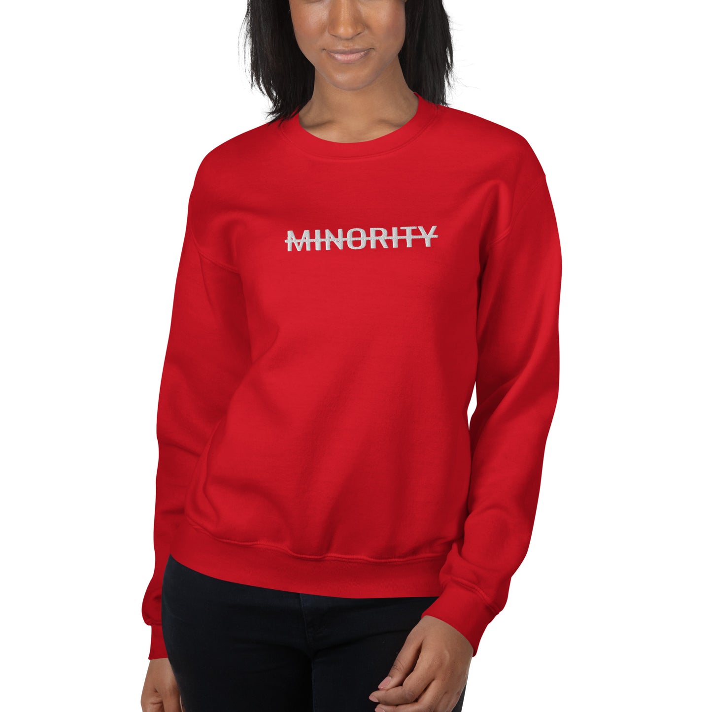 MTAM - Not A Minority Embroidered Sweatshirt - Classic Fit, Soft, Pre-Shrunk, Durable, 50% Cotton 50% Polyester