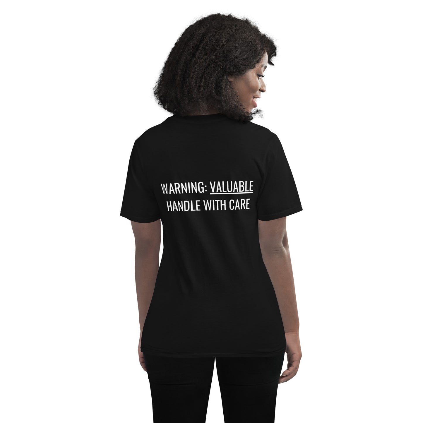 MTAM - More Than A Minority Embroidered Logo + Warning: Valuable Handle With Care Tee - Multiple Color, 100% Cotton, Multiple Colors, Trendy Unisex Streetwear T-Shirt