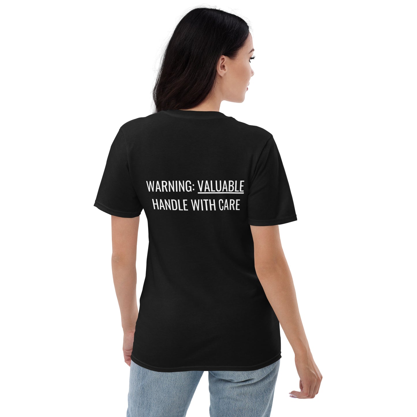 MTAM - More Than A Minority Embroidered Logo + Warning: Valuable Handle With Care Tee - Multiple Color, 100% Cotton, Multiple Colors, Trendy Unisex Streetwear T-Shirt